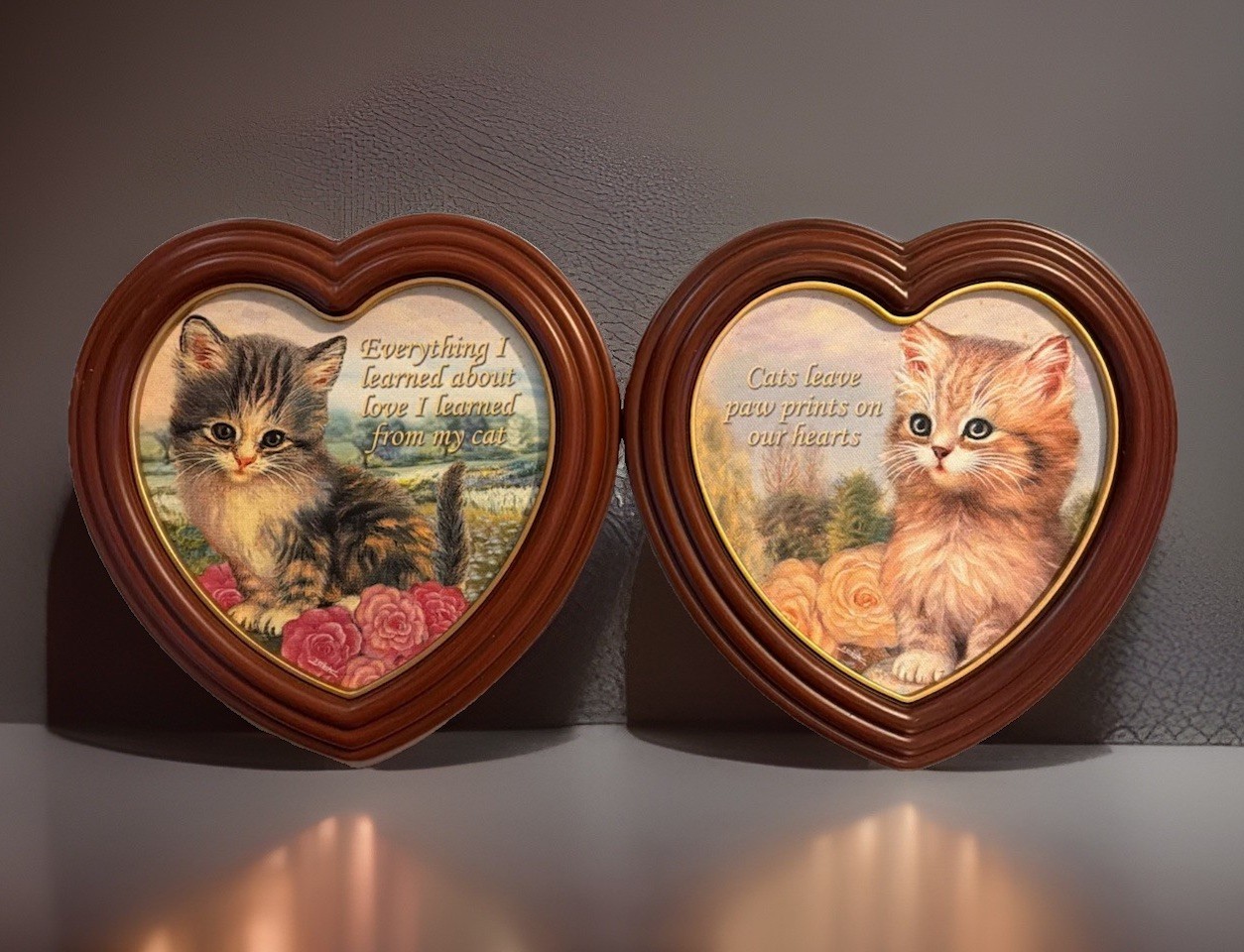 Bradford Exchange A Purr-fect Love Cats Framed Heart Canvas Bundle of Love 2 Set