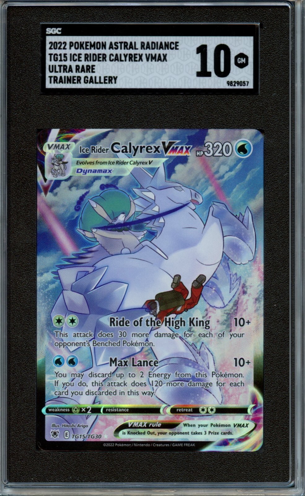 2022 Pokemon Ice Rider Calyrex VMax Ultra Rare SGC 10