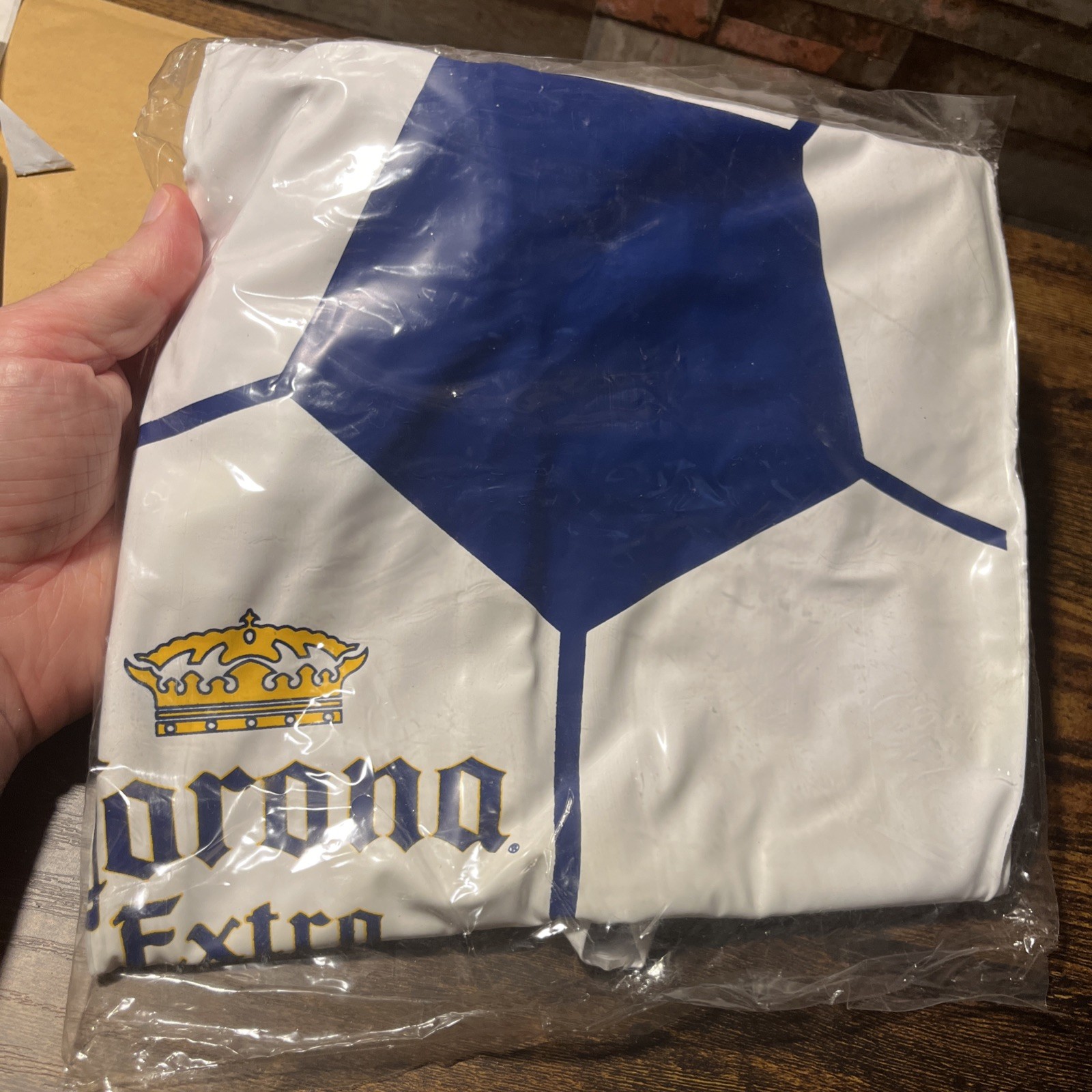 NOS VINTAGE CORONA, EXTRA INFLATABLE ￼ LARGE SOCCER BALL Sealed Man Cave Bar