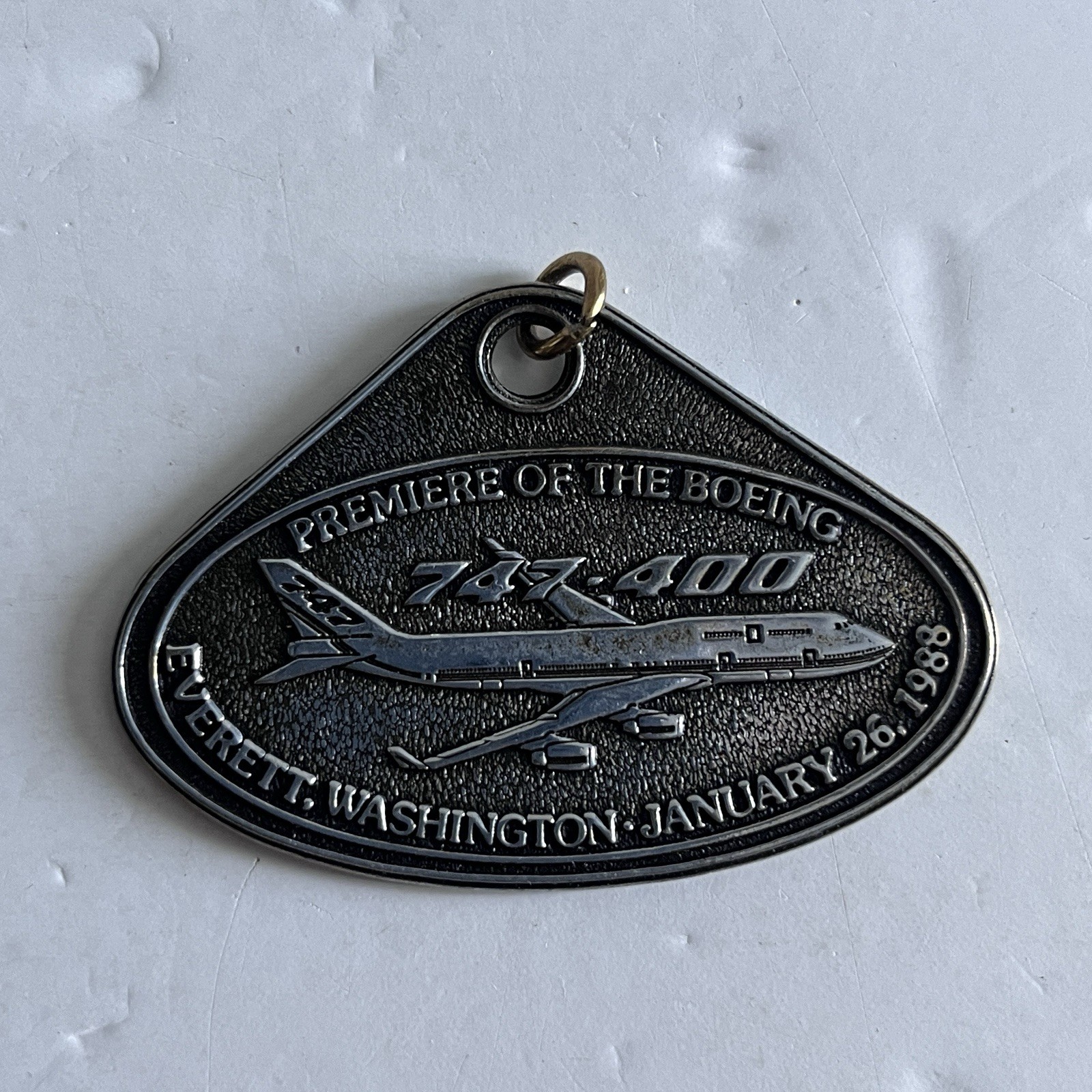 Vintage Premiere Boeing 747 400 Airliner 737 400 Airplane 1988 Keychain Key Ring