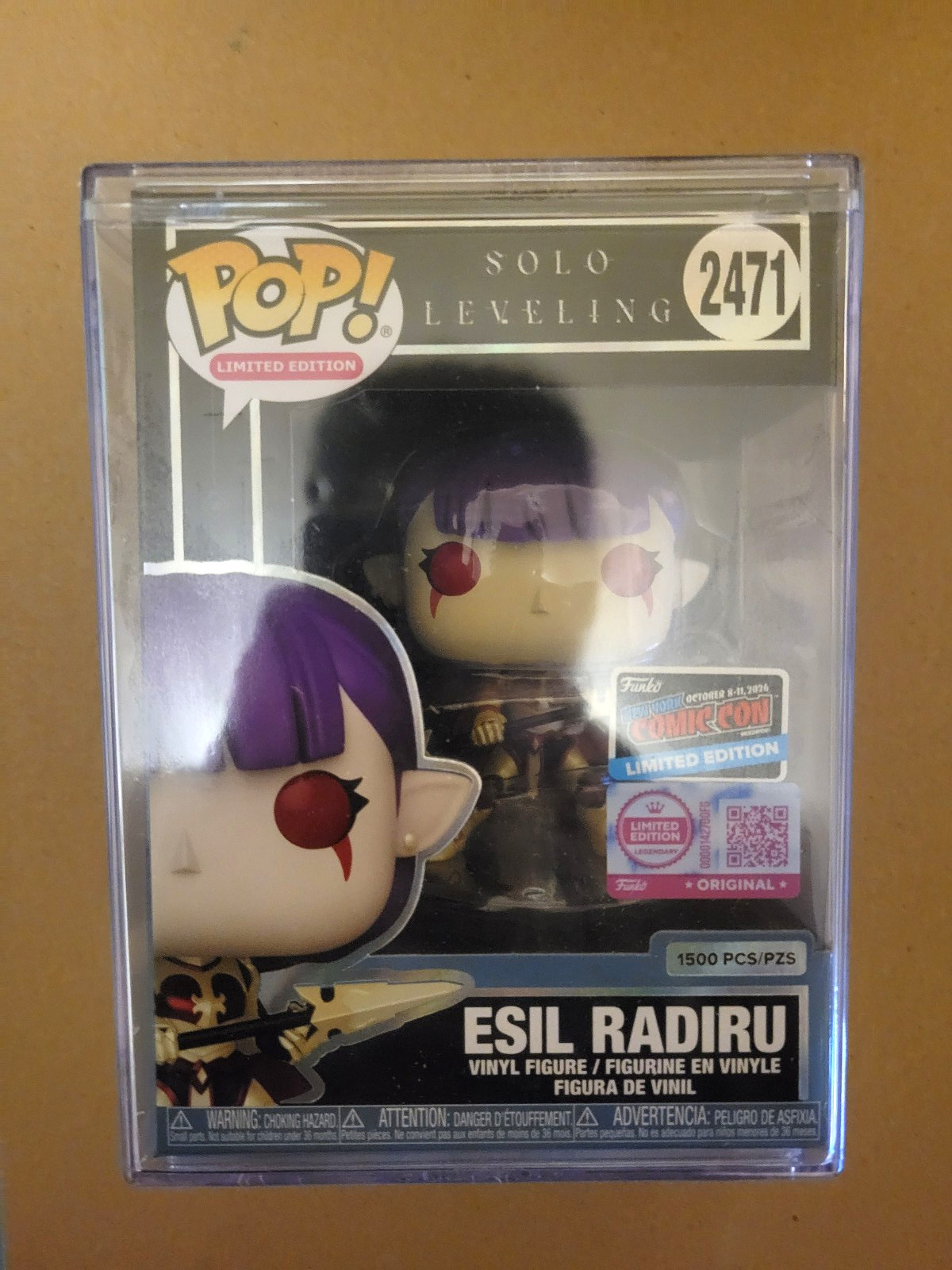 NYCC 2026 FUNKO Pop SOLO LEVELING ESIL RADIRU UNMASKED LE 1500 IN HAND