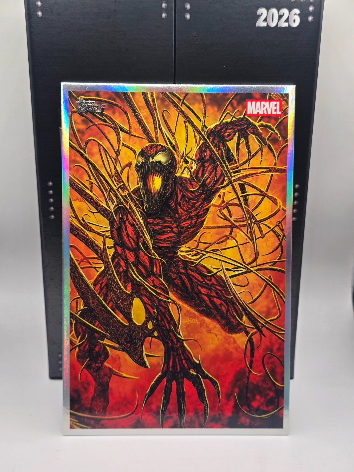 2026 Topps Marvel Vault Oversized Box Topper Carnage Art By Ariel Diaz