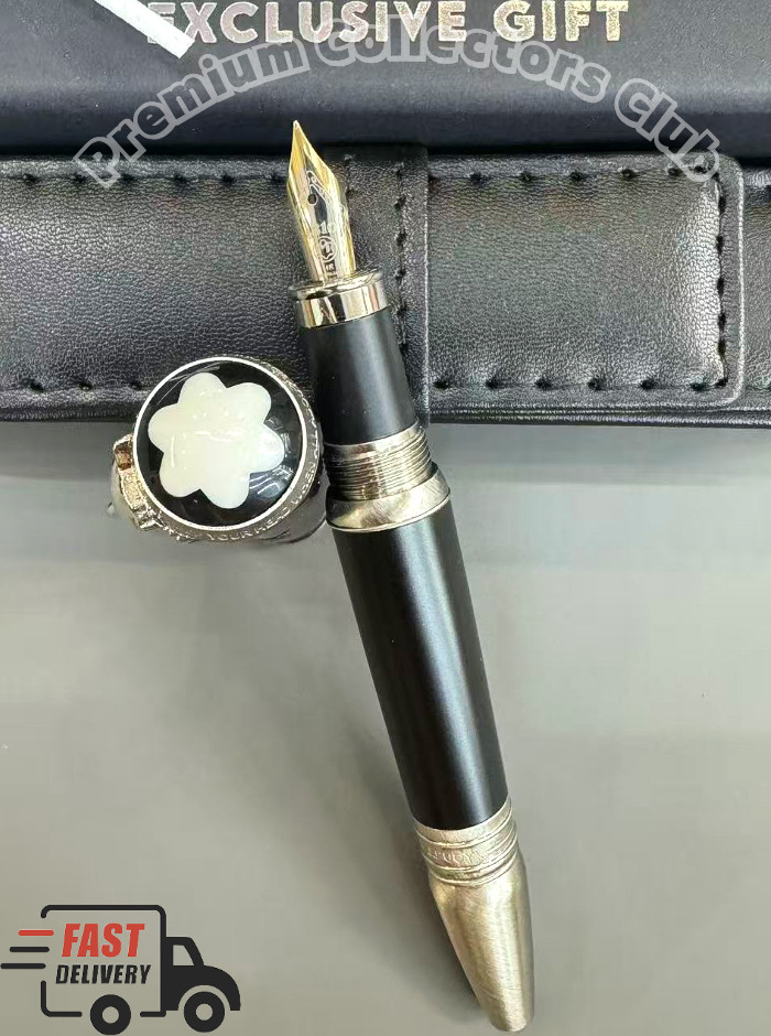 MONTBLANC Rudyard Kipling Wolf Head Black Silver Fountain Pen Luxury Gift Fast