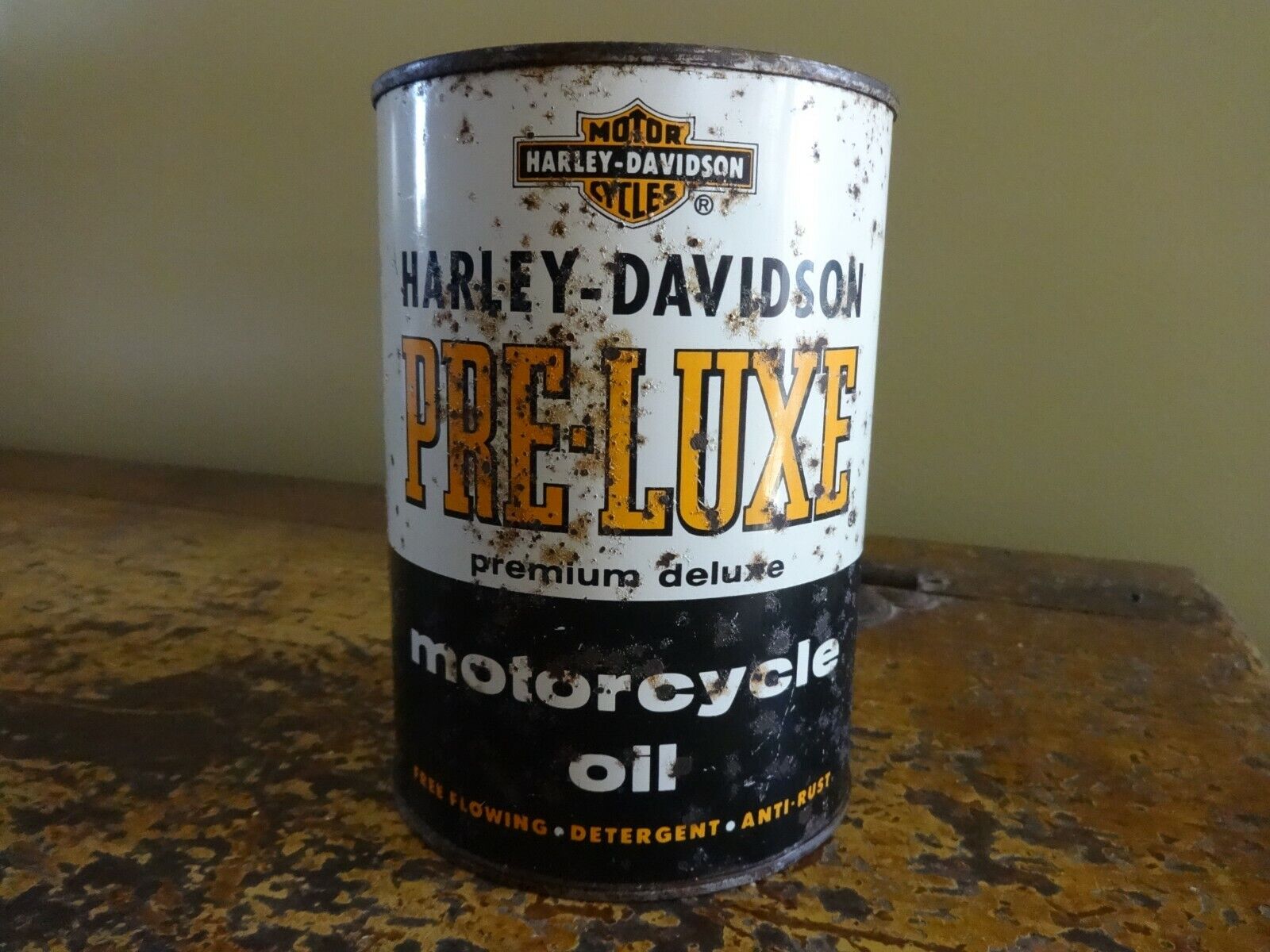 Vintage Harley Davidson Pre-luxe Motorcycle Oil Can Sign Indian Pope Yale 
