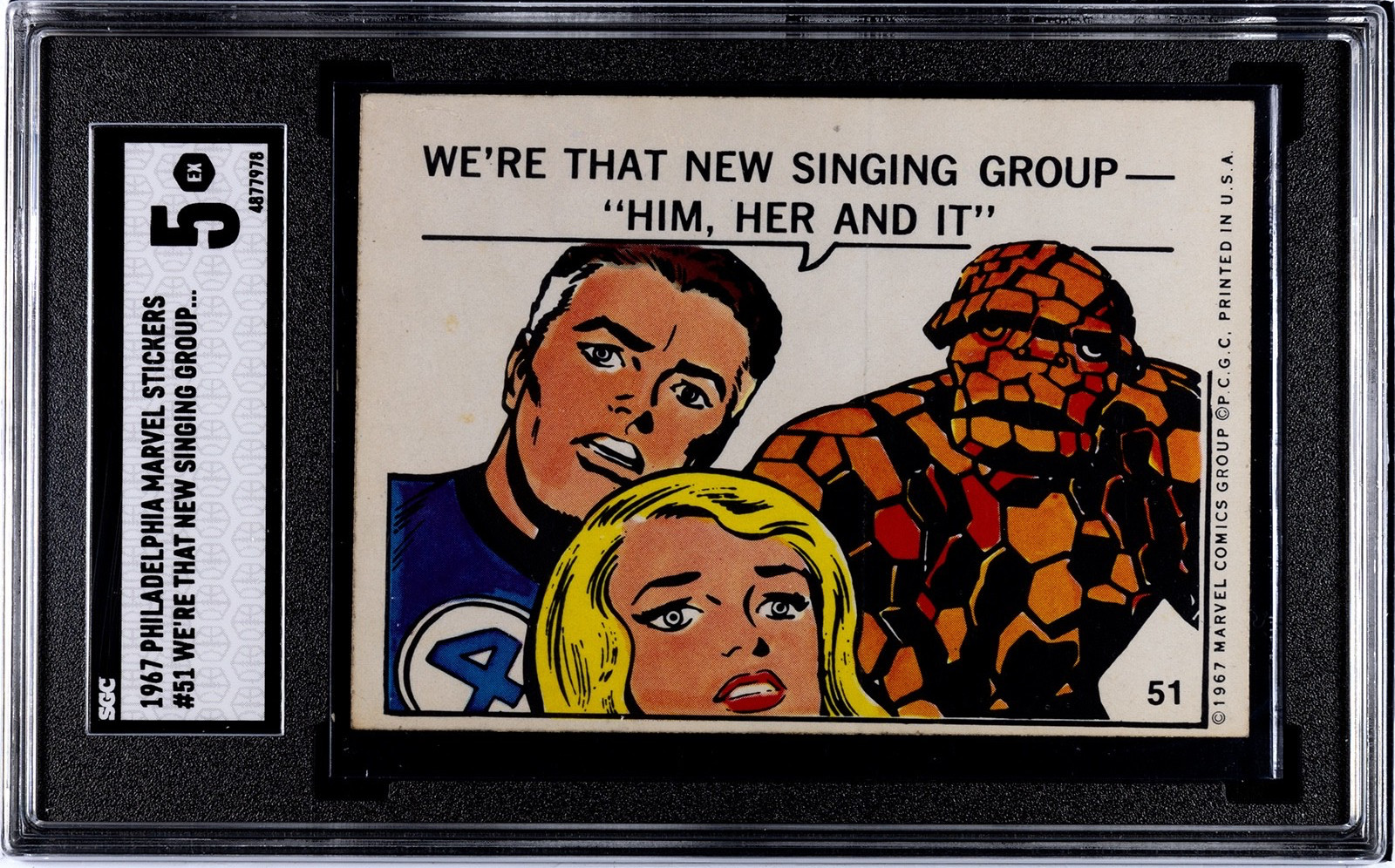 1967 Philadelphia Marvel Fantastic Four Rookie #51 SGC 5