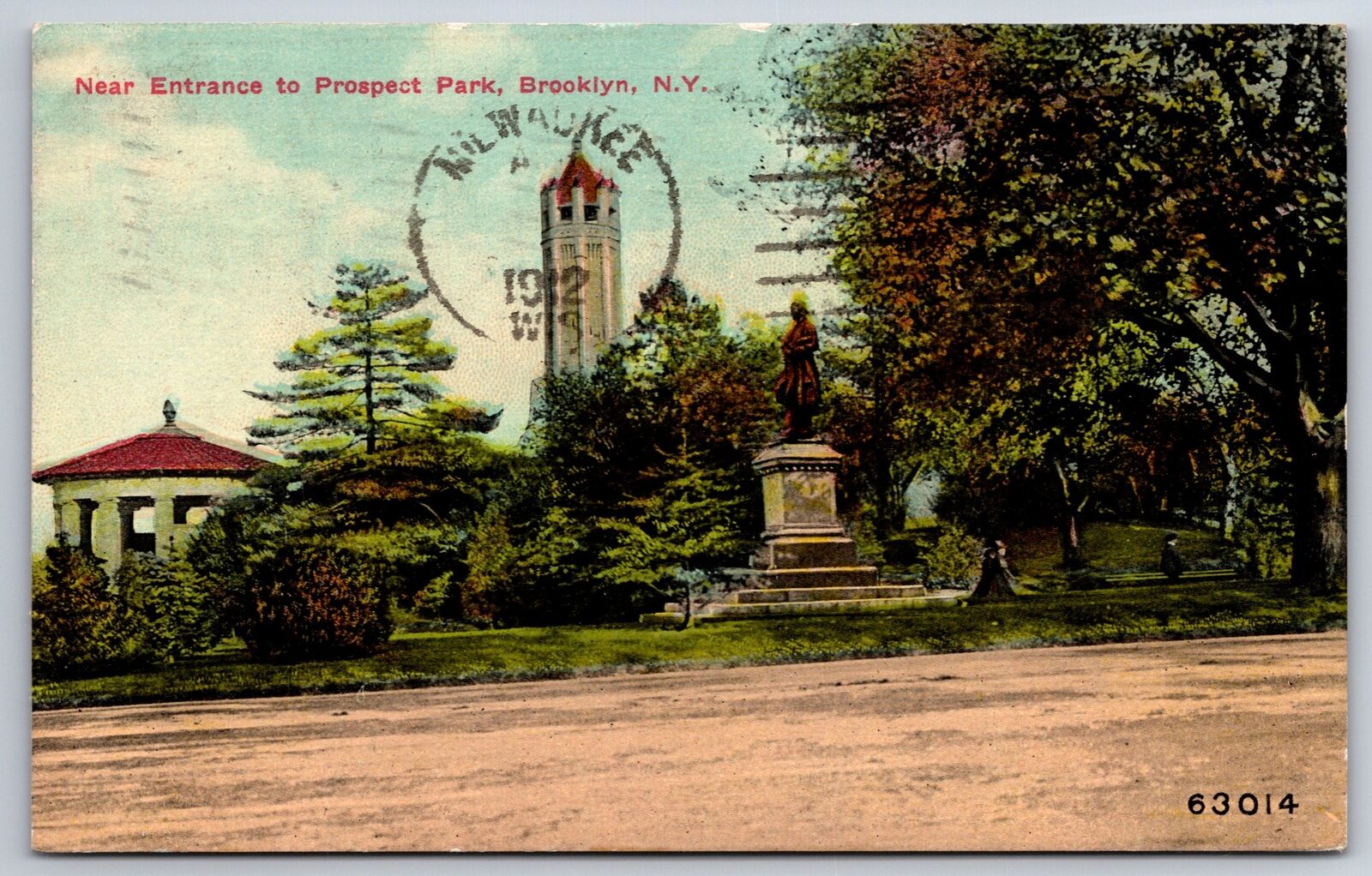 Brooklyn New York~View Near Entrance To Prospect Park~PM 1912~Vintage Postcard
