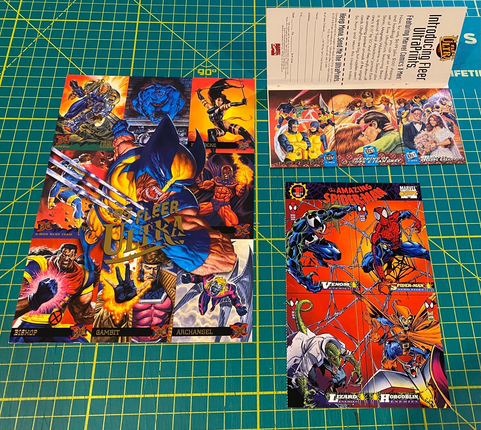1994 1995 Fleer Ultra X-Men Spider-Man Promo Ad Insert Lot UltraPrints