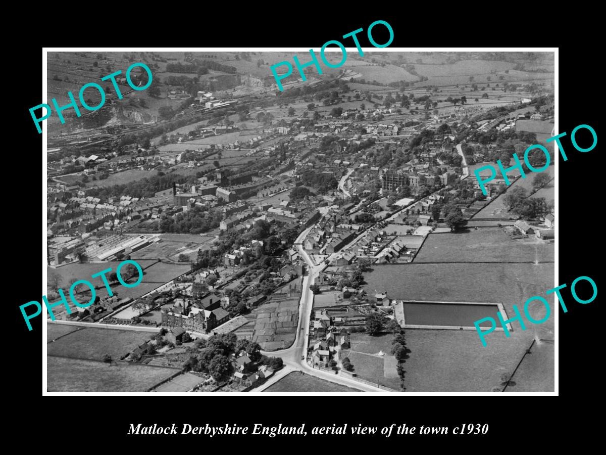 Matlock England Aerial View Of Town c1930 3 Old Large Historic Photo