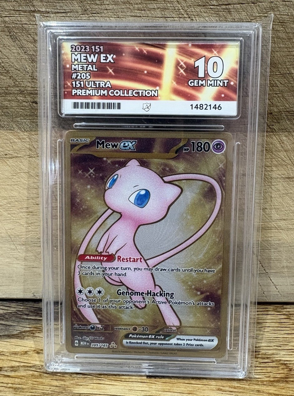 Mew EX #205 Metal Card 151 UPC ACE 10 Mew EX #205 Metal Card 151 UPC ACE 10