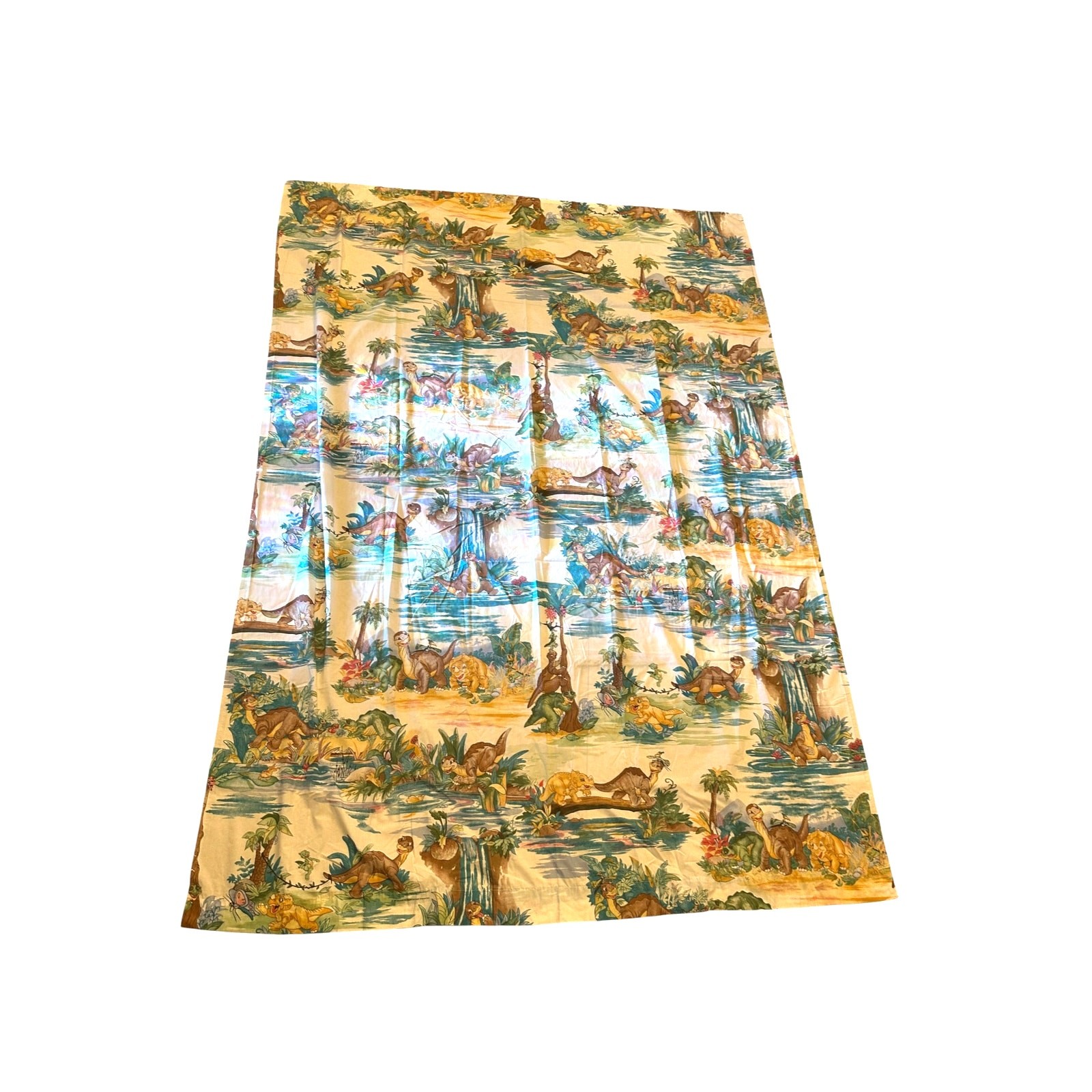 Vintage Land Before Time Dinosaur Flat Twin Sheet 74x51 Littlefoot Tropical