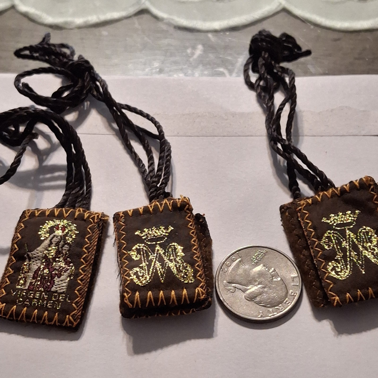 Escapulario Virgen Del Carmen / Scapular Mount Carmel  3 pc