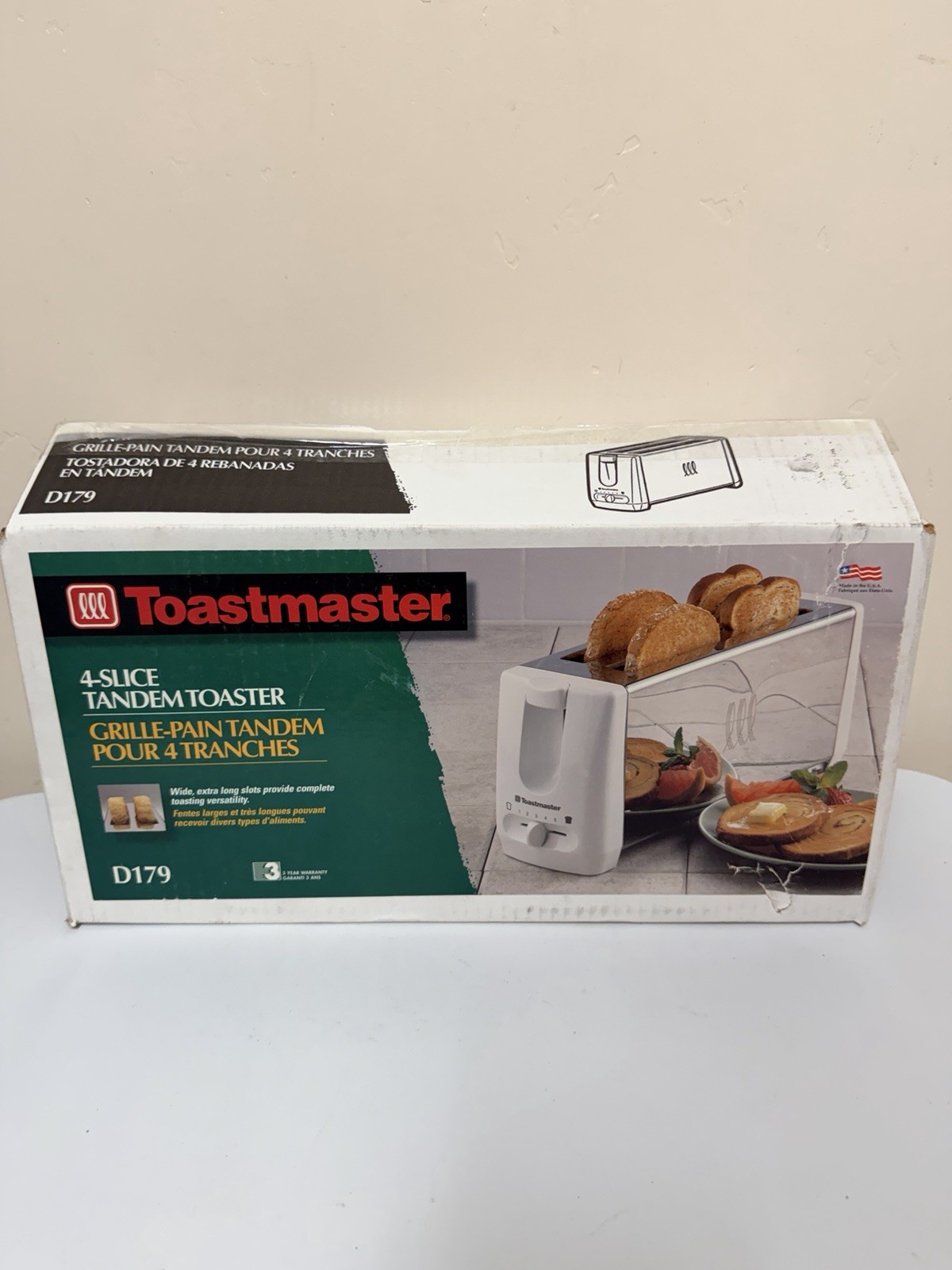 Vtg Toastmaster 4-Slice Tandem Toaster D179 New Open Box