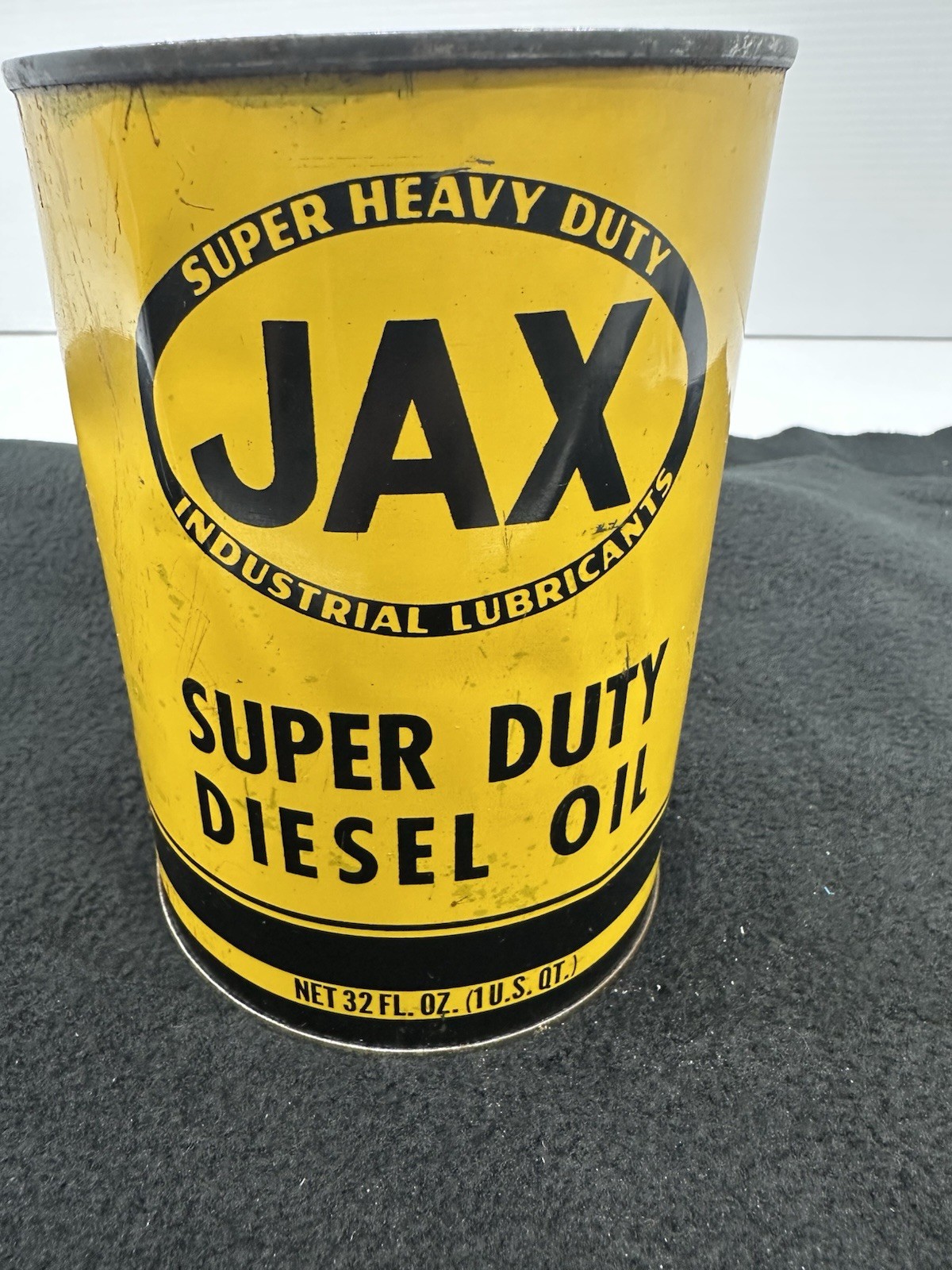 Vintage JAX Super Duty Diesel Oil Can 1 Quart Behnke Milwaukee WI Full