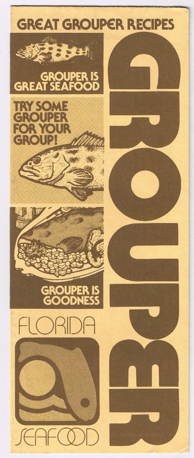 Travel Brochure Florida Great Grouper Recipes 1980s