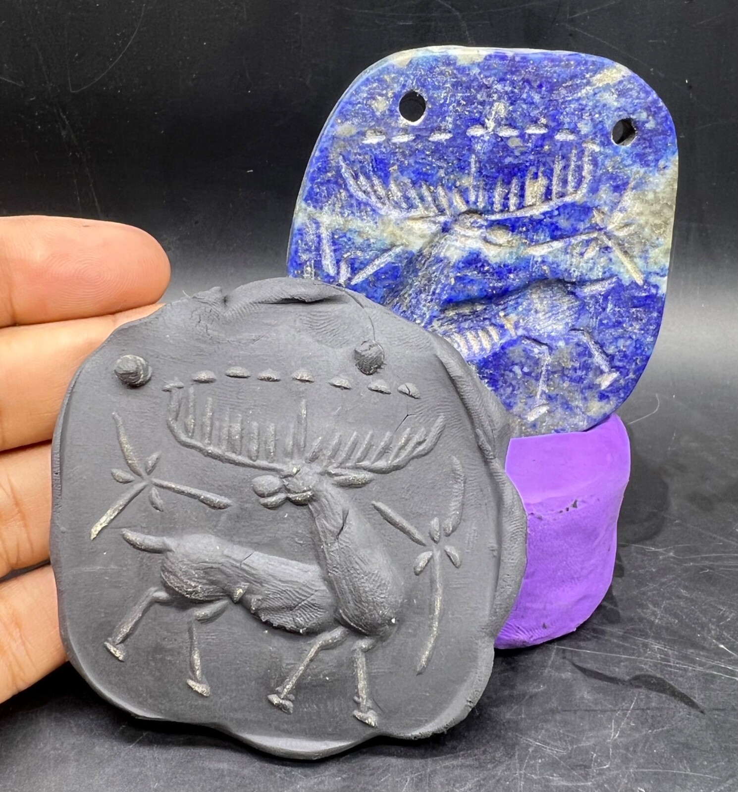 Antique Wild Mountain Animal Intaglio Stone From Old Historic Civilization Pende