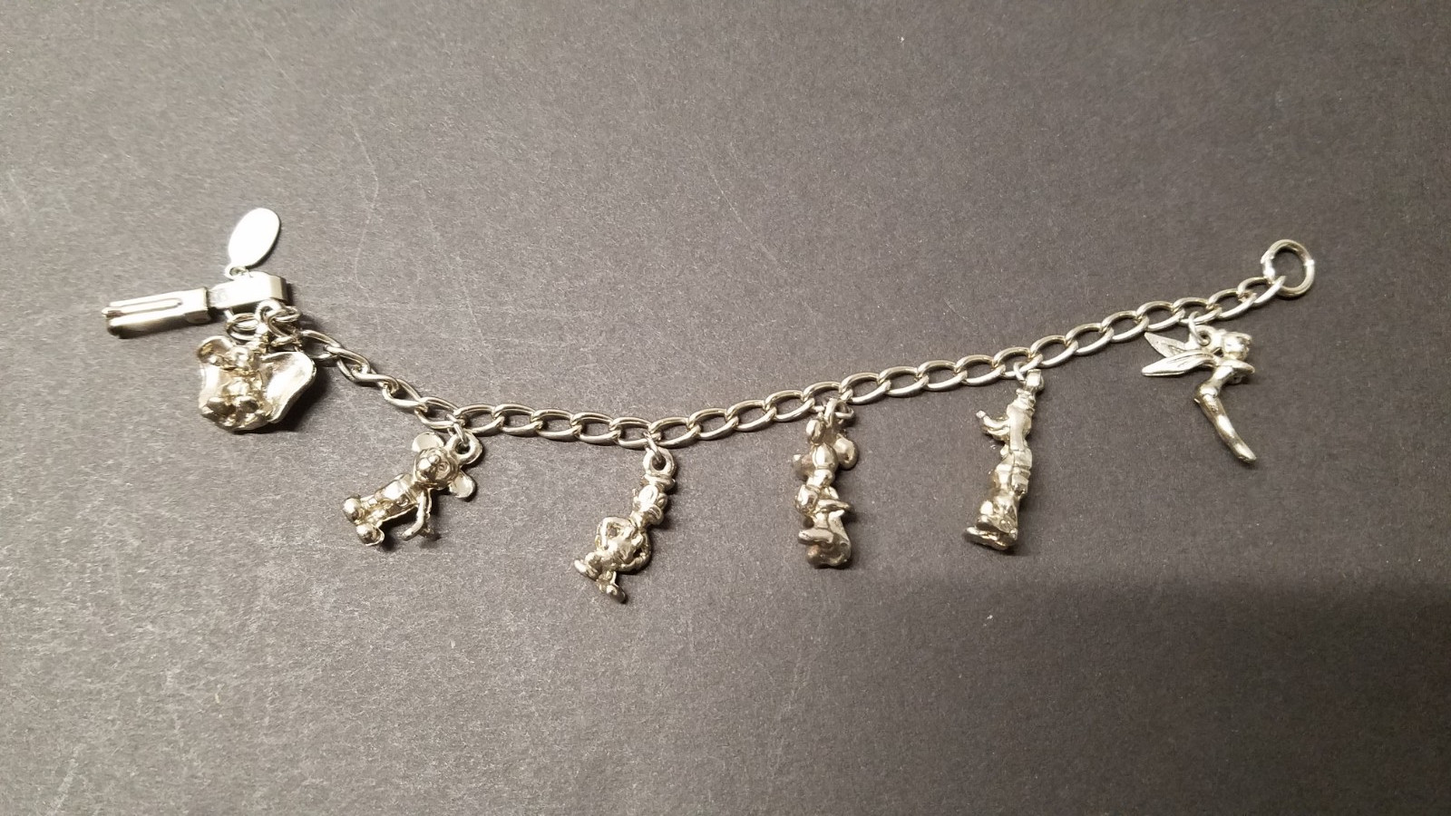 Walt Disney Production Charm Bracelet Vintage 1990s Fold Clasp 6 Inches 5204RB