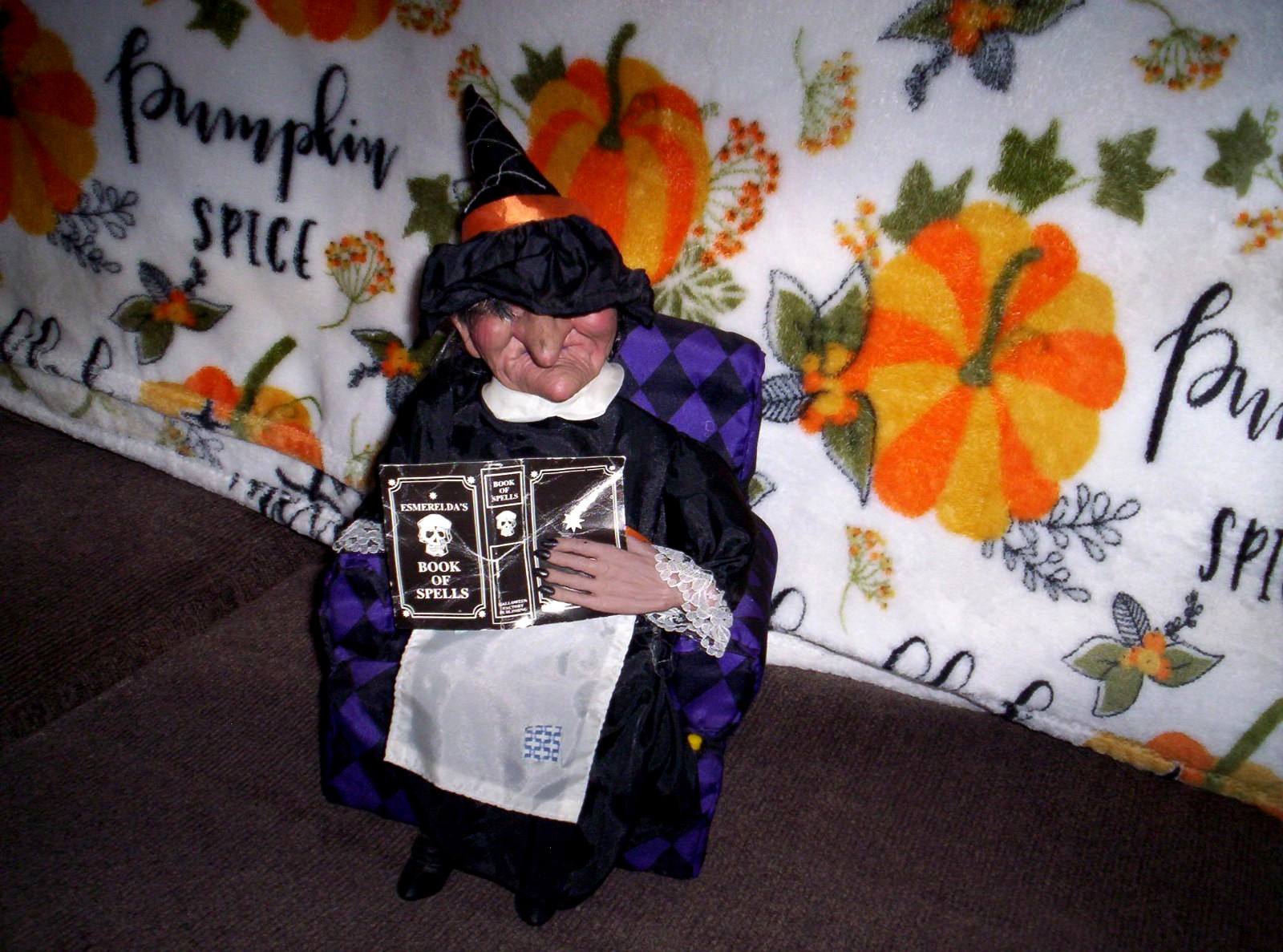 Vintage Gemmy Animated Snoring Cackling  Witch In Chair Halloween Tested Works.