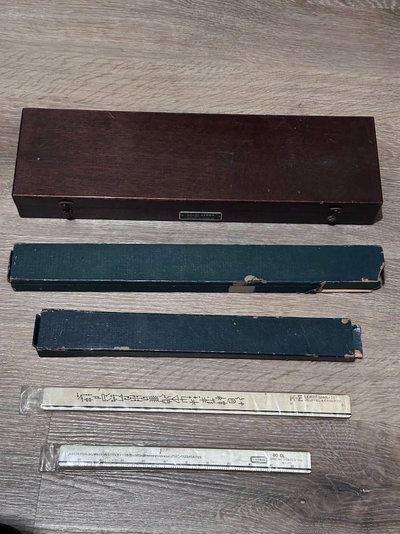 Vintage K&E Leroy Lettering Set Keuffel & Esser Drafting Scriber Set & Extras