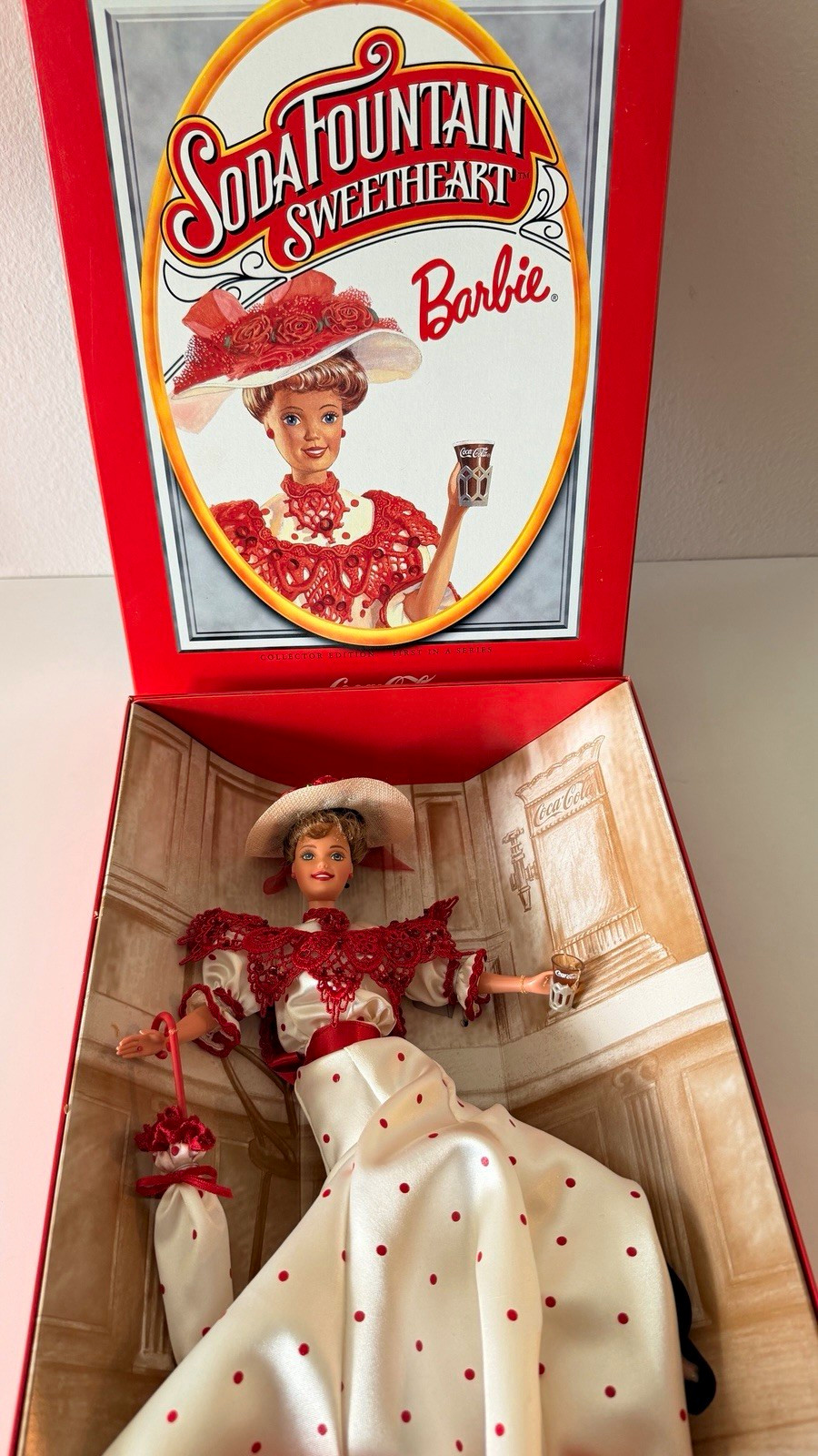 Barbie Coca-Cola Soda Fountain Sweetheart Doll Red/White Collector 1st Series