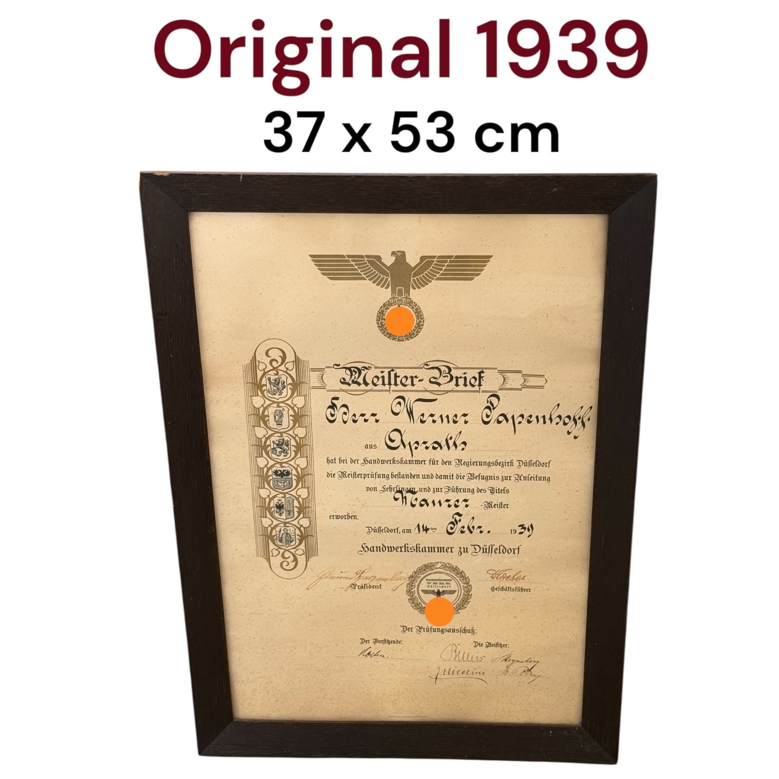 Original WW2 Era Document Master Letter WW2 Era Germany Document WWII Vintage