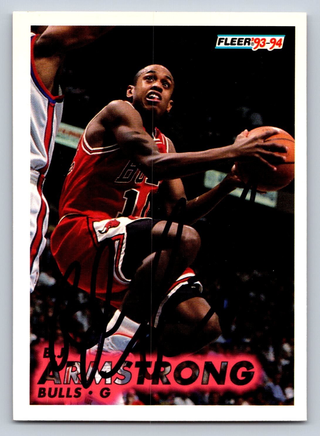 B.J. Armstrong Autograph 1993-94 Fleer Basketball Card #25 Chicago Bulls G