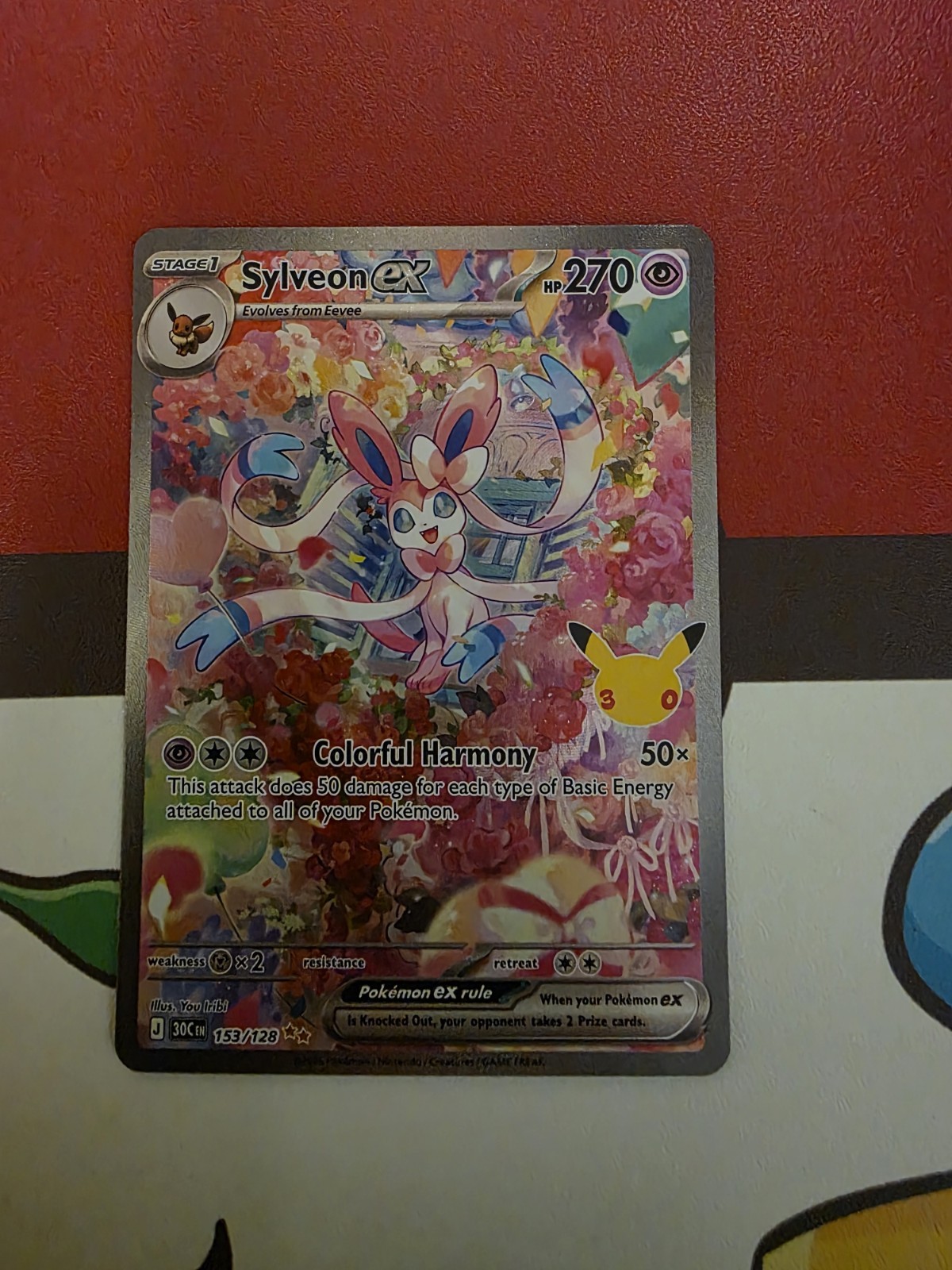 Pokémon 30th Celebration Sylveon Ex 153/128 SIR Special Illustration Rare Mint