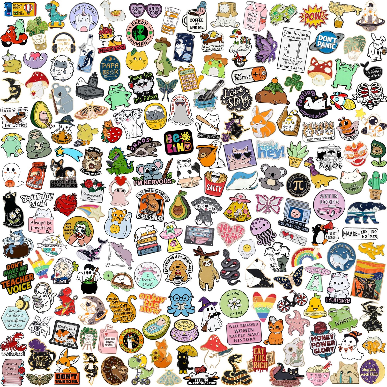 20/40/50/80 PCS Cute Enamel Backpack Pins, Funny Enamel Pins Bulk Set Cool Bu...