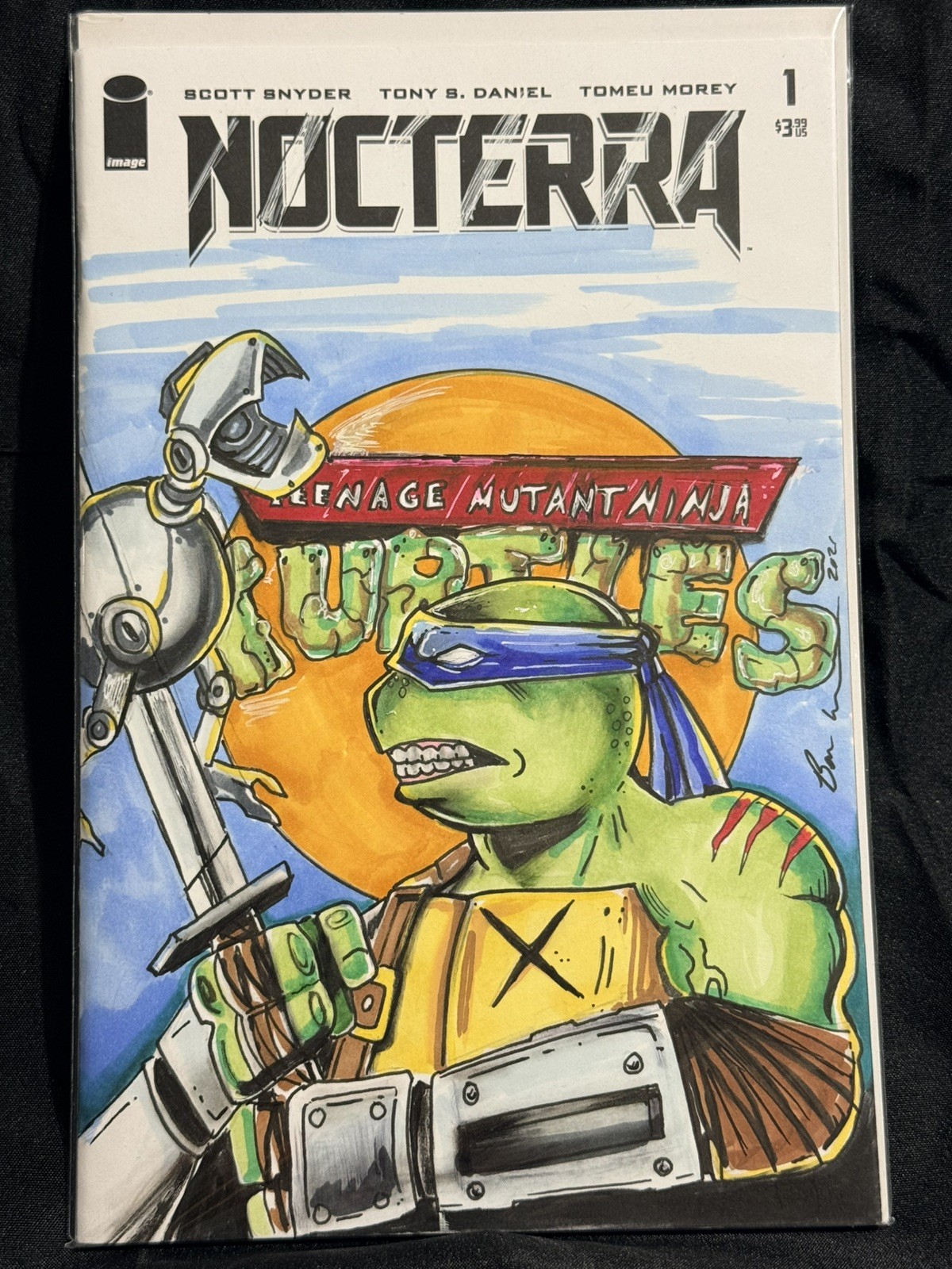 Nocterra#1 Blank | TMNT Leonardo | Sketch by Ben Warner