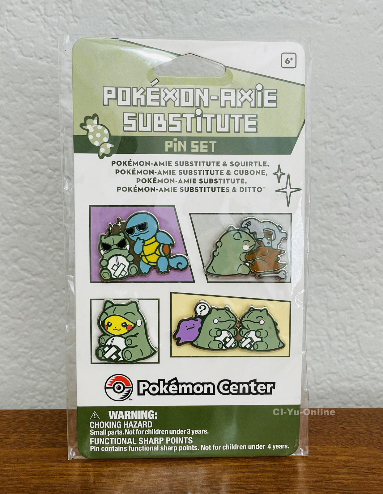Pokemon Center Original 2016 Pokemon-Amie Substitute Pins Ditto Squirtle Cubone