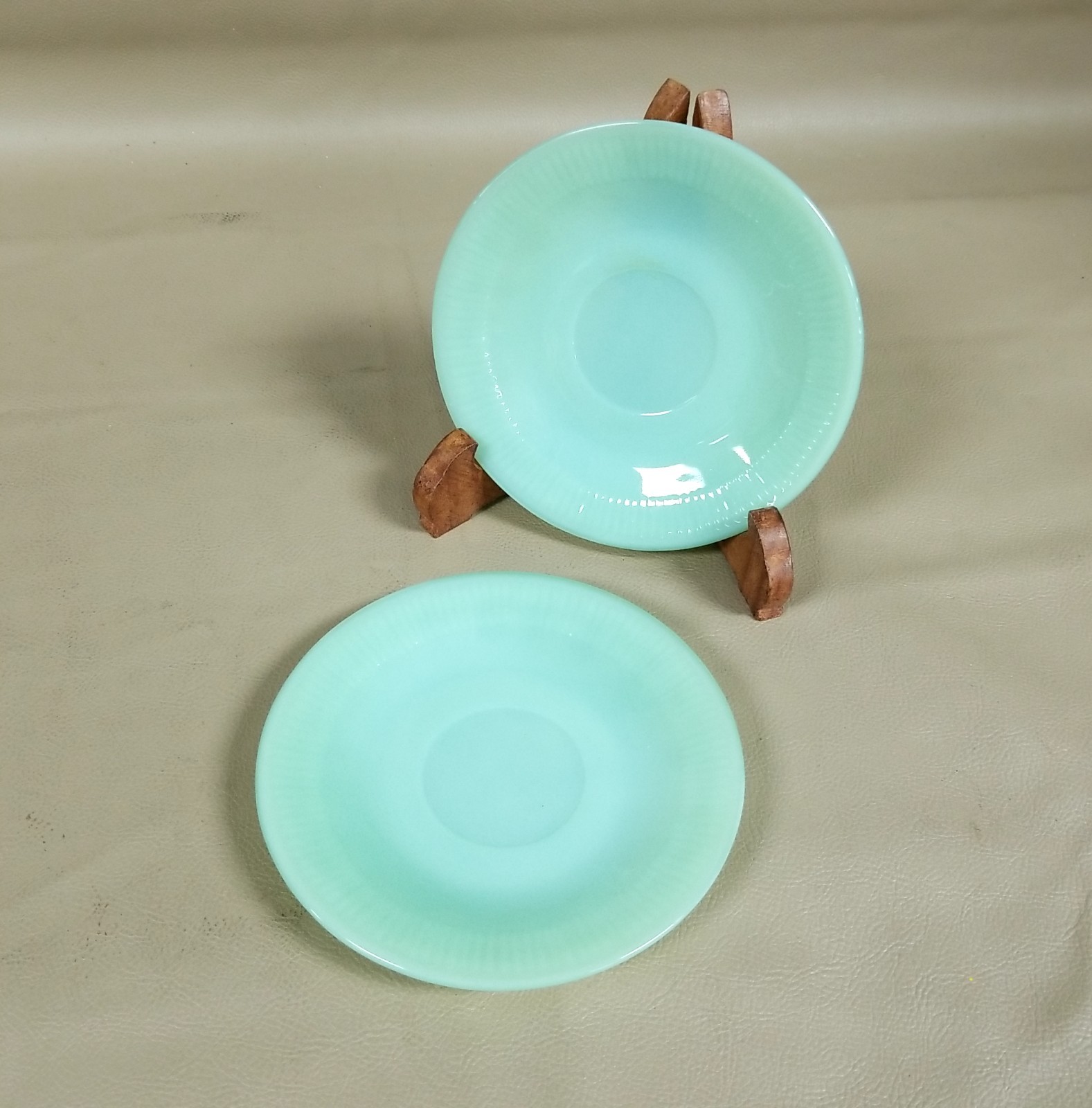 Vintage Fire King Jane Ray Jadeite Ribbed 6\