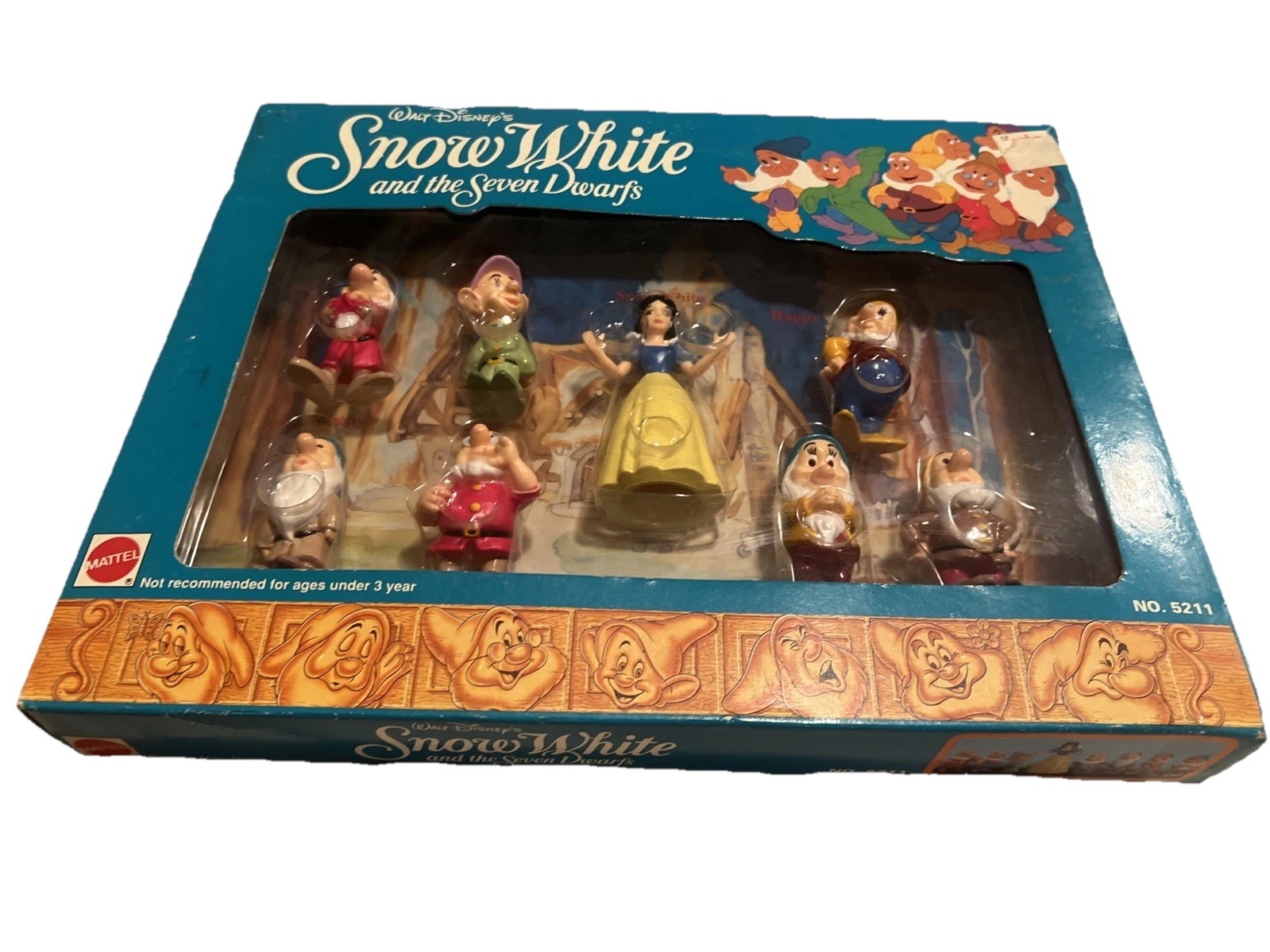 Vintage Mattel WALT DISNEY'S  SNOW WHITE SEVEN DWARFS Brand New Rare Collectable