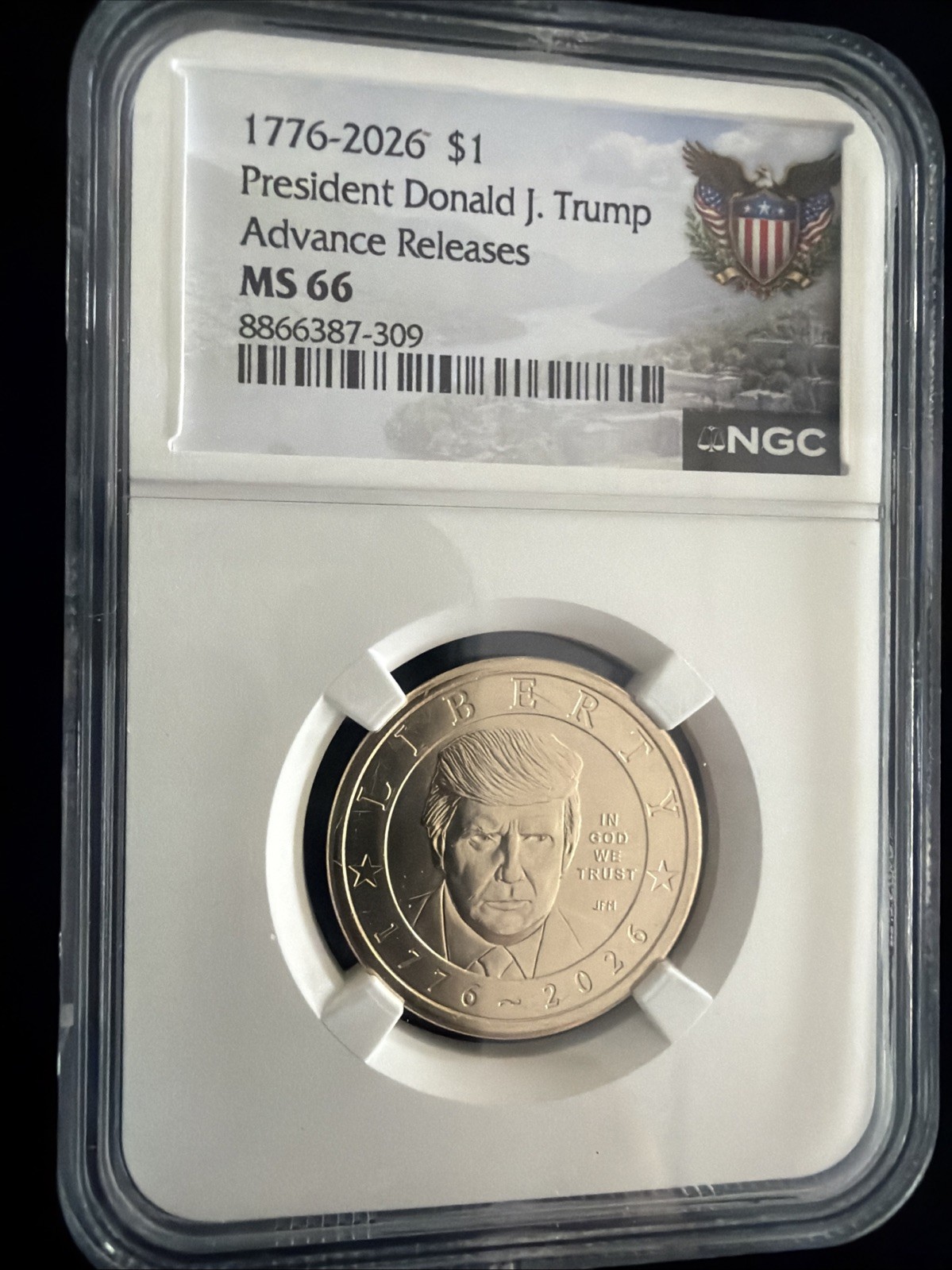 1776-2026 $1 Pres. Donald J Trump MS66 Advanced Release 