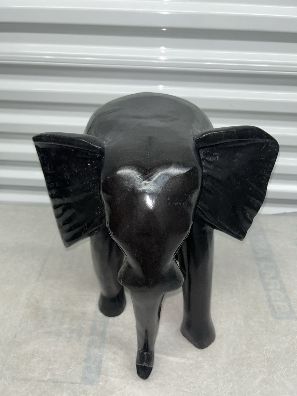 Hand Carved Ebony Wood Elephant Sculpture African Carving Figurine