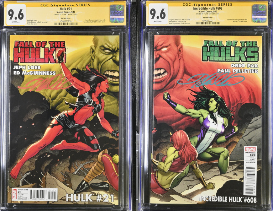 Hulk 21 & Incredible Hulk 608 CGC 9.6 SS Frank Cho Connecting Variant Set HTF