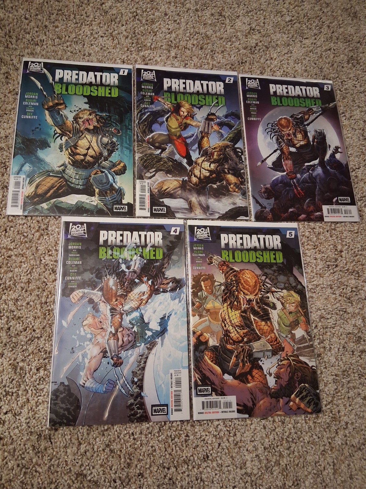 Predator Bloodshed Marvel Comics 1-5 2026 VF/NM complete series A covers