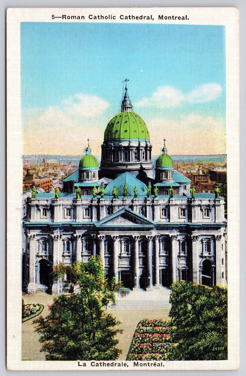 Montreal Quebec Canada Roman Catholic Cathedral Postcard c1930s