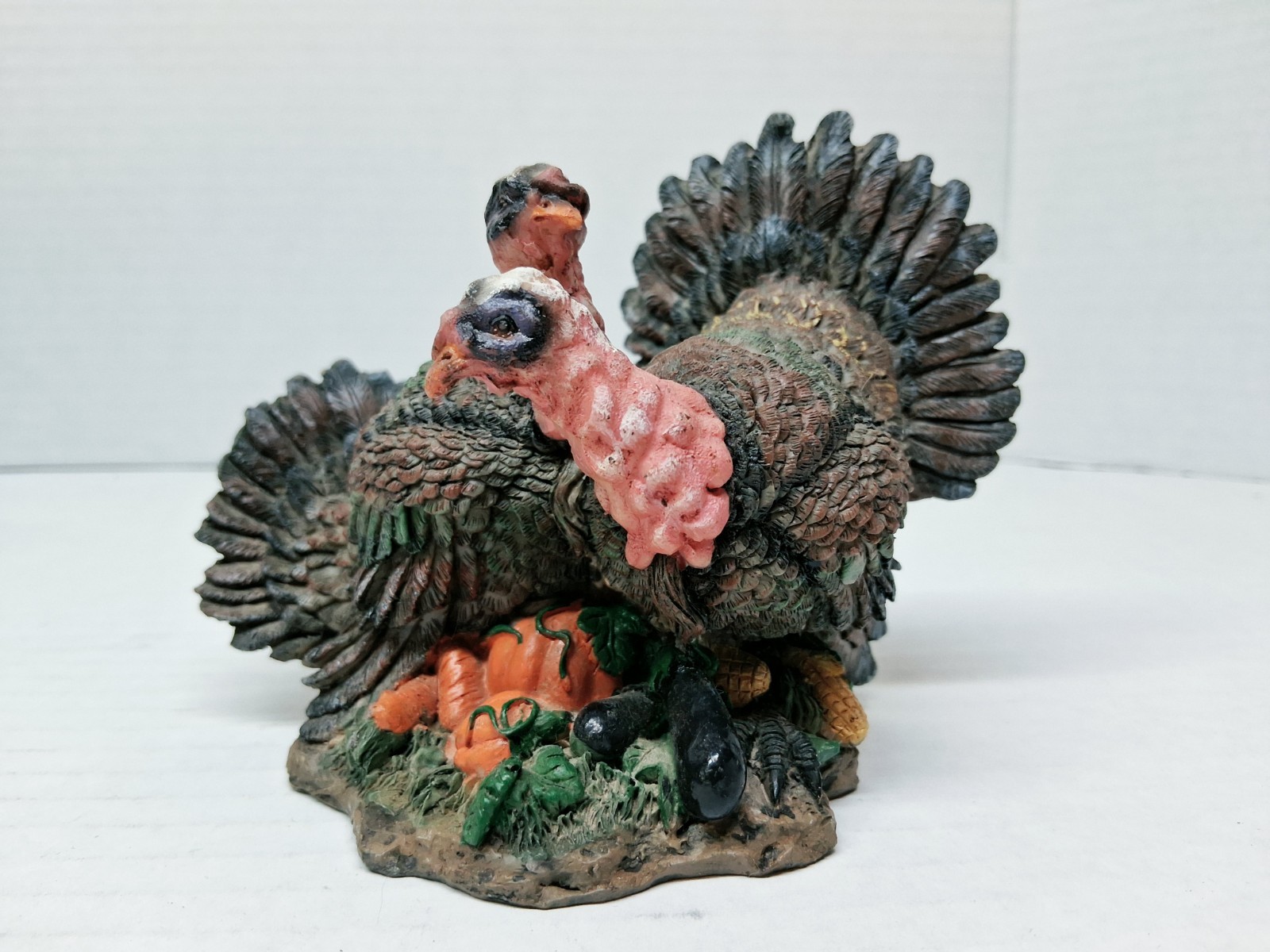 Vintage K\'s Collection Two Turkeys Figurine Resin Figurine Thanksgiving holiday