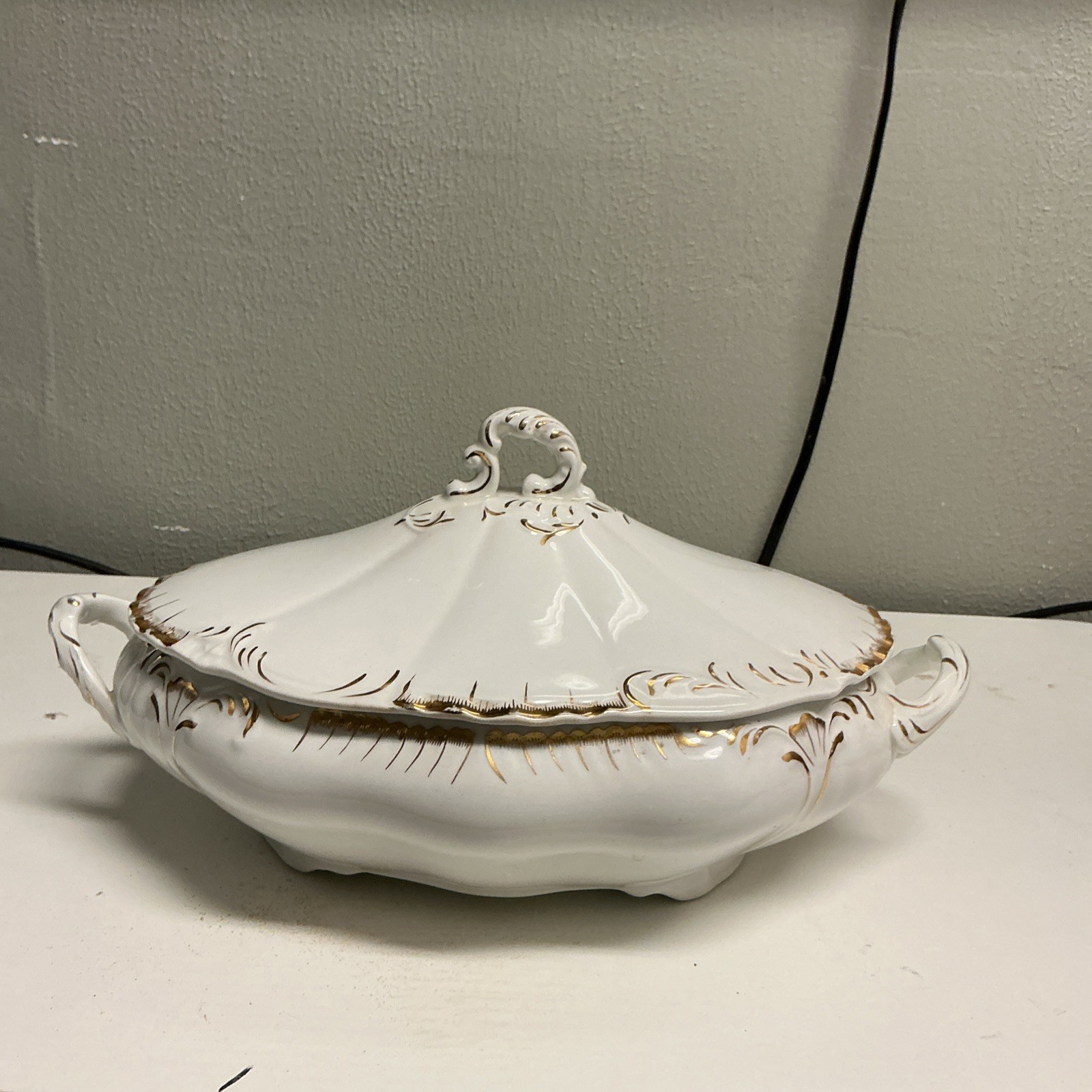 Antique Semi-Porcelain Serving Dish & Lid Henry Alcock & Co Cobridge England 