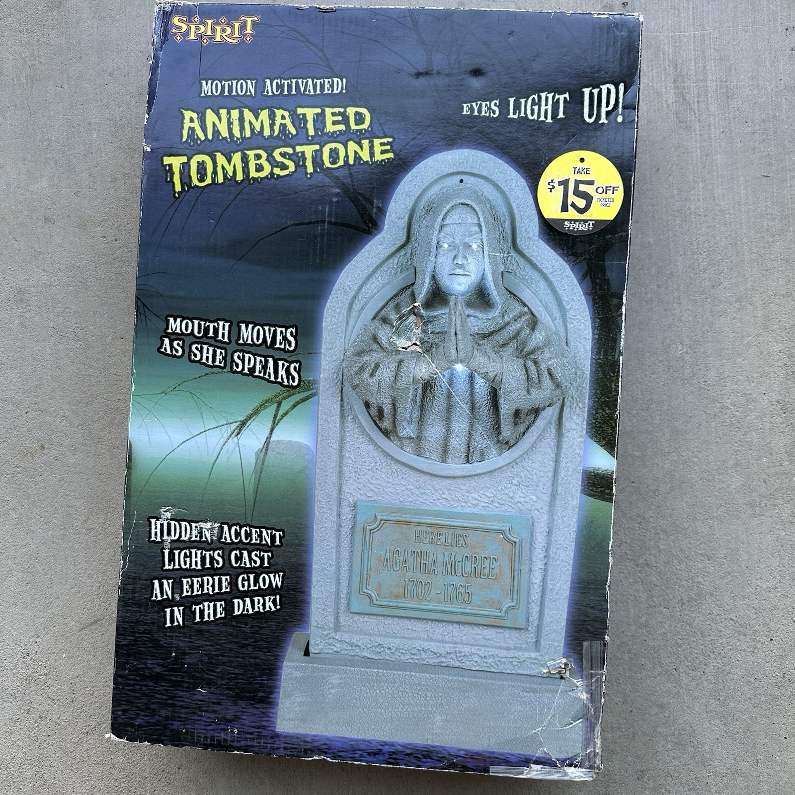 Rare Working Spirit Halloween Late 2000s Animated Tombstone Retired Horror Prop Rare Working Spirit Halloween Late 2000s Animated Tombstone Retired Horror Prop