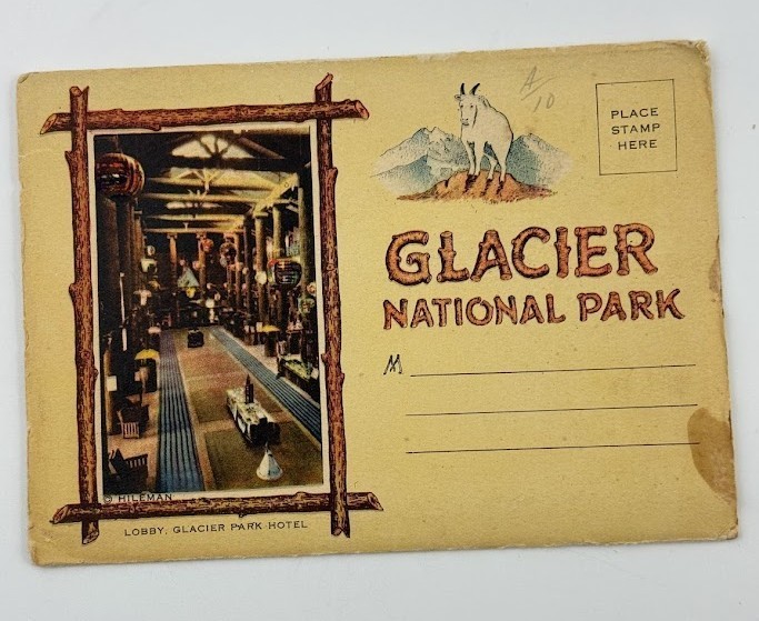 Vintage Glacier National Park Postcard Booklet Hotels Waterfalls Montana AD41 Vintage Glacier National Park Postcard Booklet Hotels Waterfalls Montana AD41
