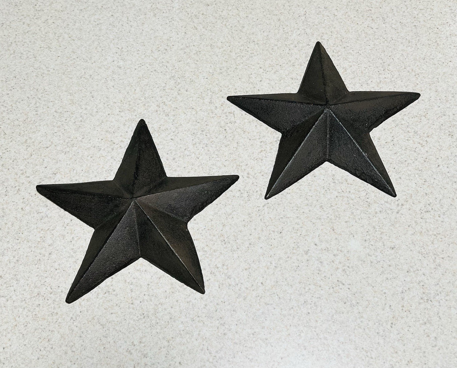 2 Cast Iron Metal 5 Point Star Wall Art 7 1/2” Rustic Home Decor
