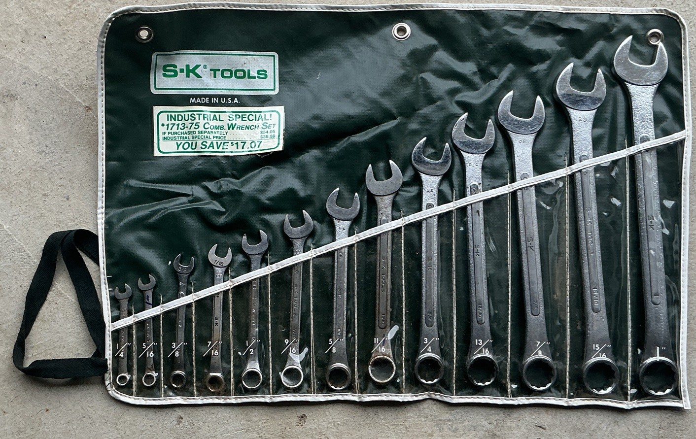 S-K Tools 13 PCs. Combination Wrench Set USA VTG S-K Tools 13 PCs. Combination Wrench Set USA VTG