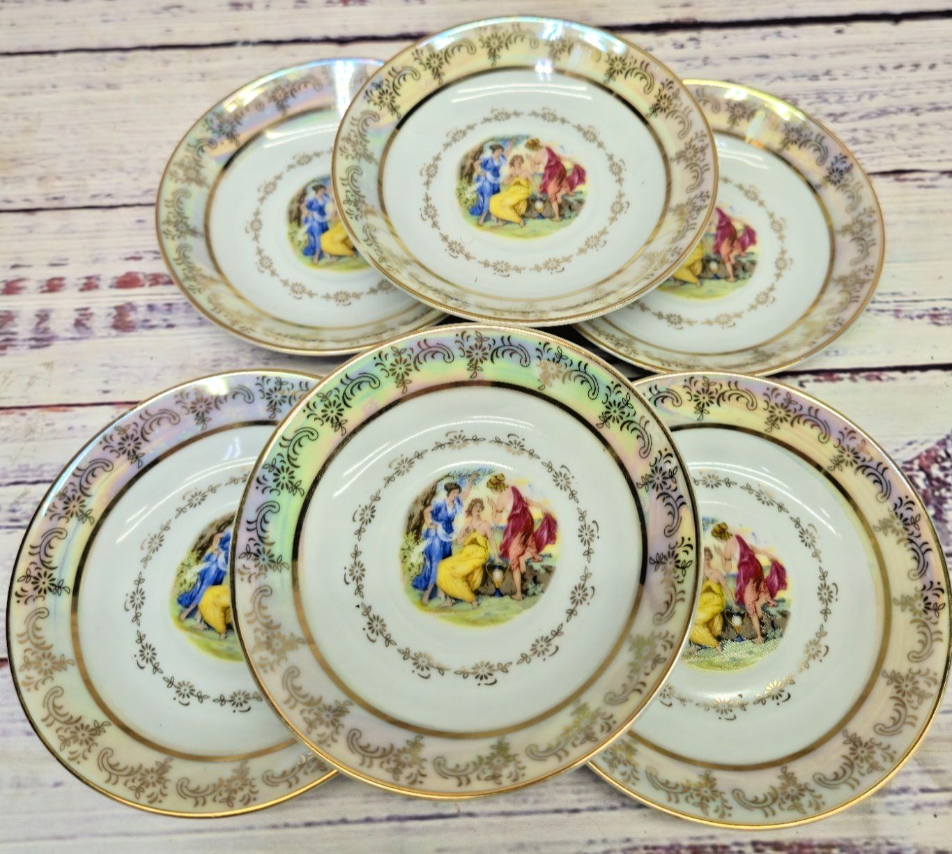 Vintage iridescent Luster ware Porcelain Berry bowls \