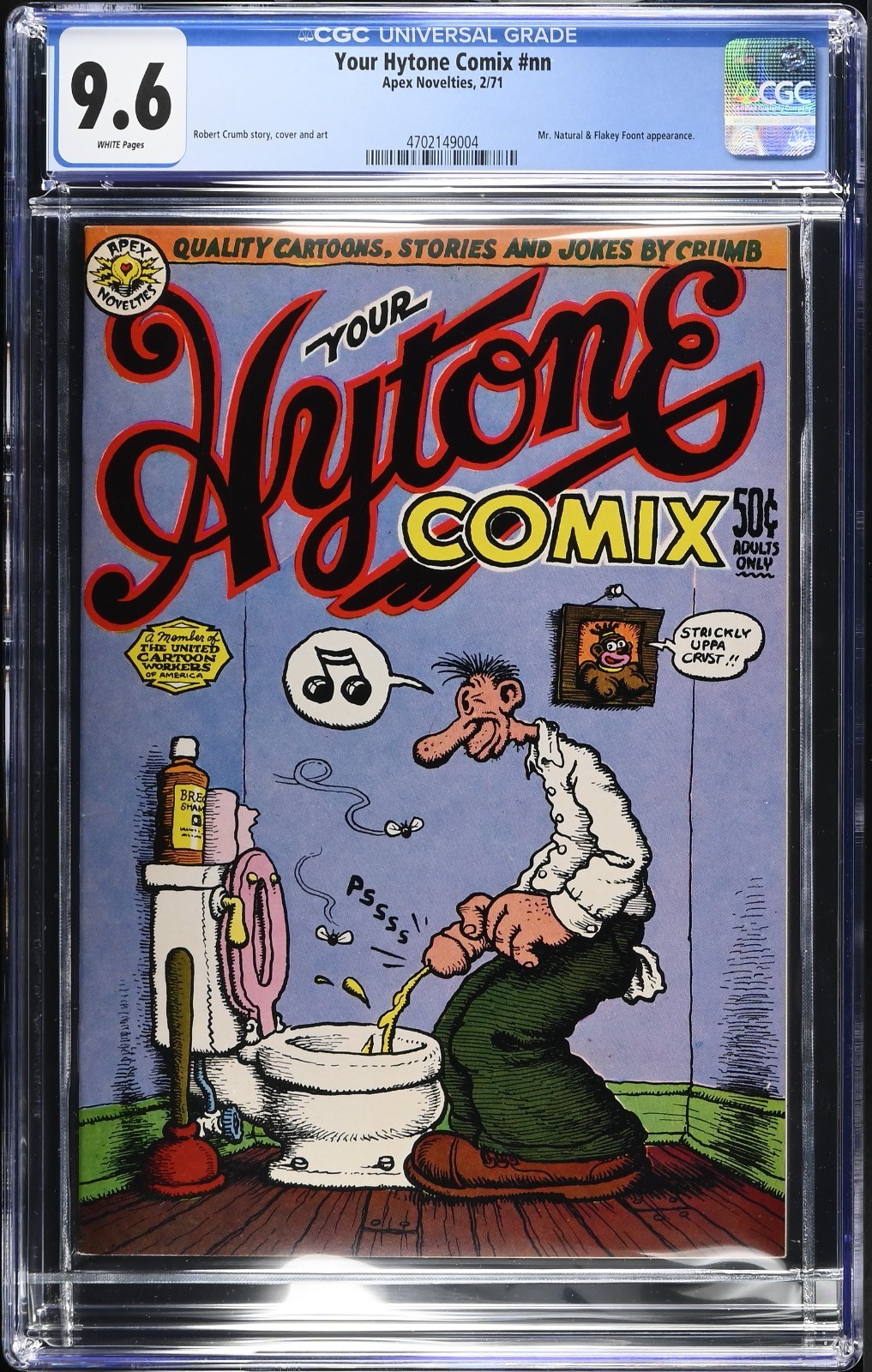 Your Hytone Comix Apex Novelties 2/71 CGC 9.6 White Pages 1st Print Underground