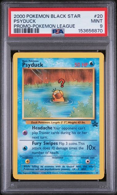 2000 POKEMON PROMO BLACK STAR #20 PSYDUCK PROMO-POKEMON LEAGUE PSA 9