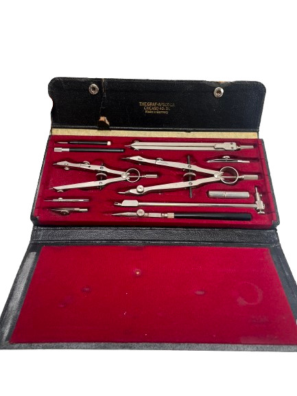 Vintage Graf-Apsco 1810 Drafting Tool Set Germany Architecture Original Case