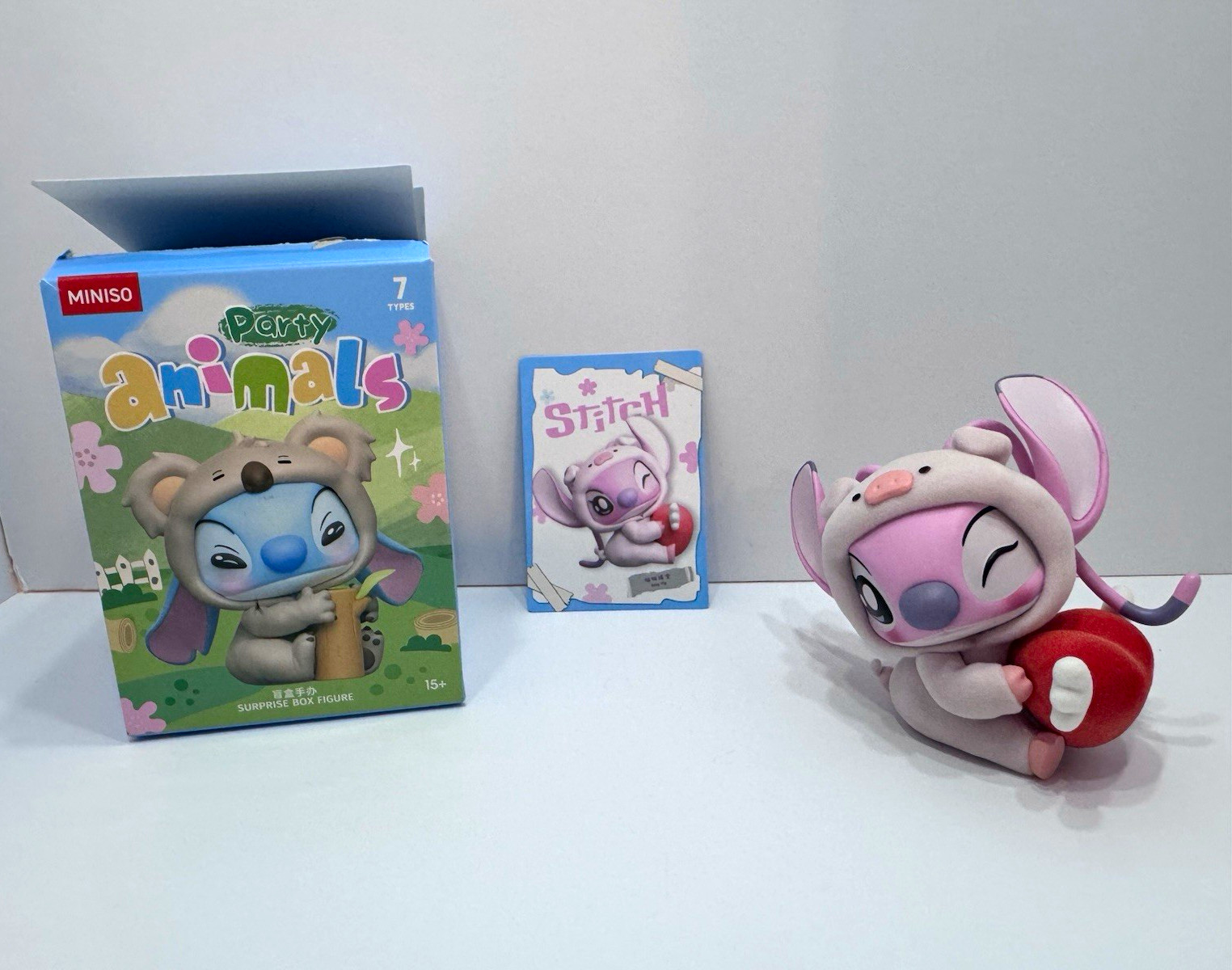 MINISO x Disney Stitch Party Animals Series Angel – Hugging Piggy Costume