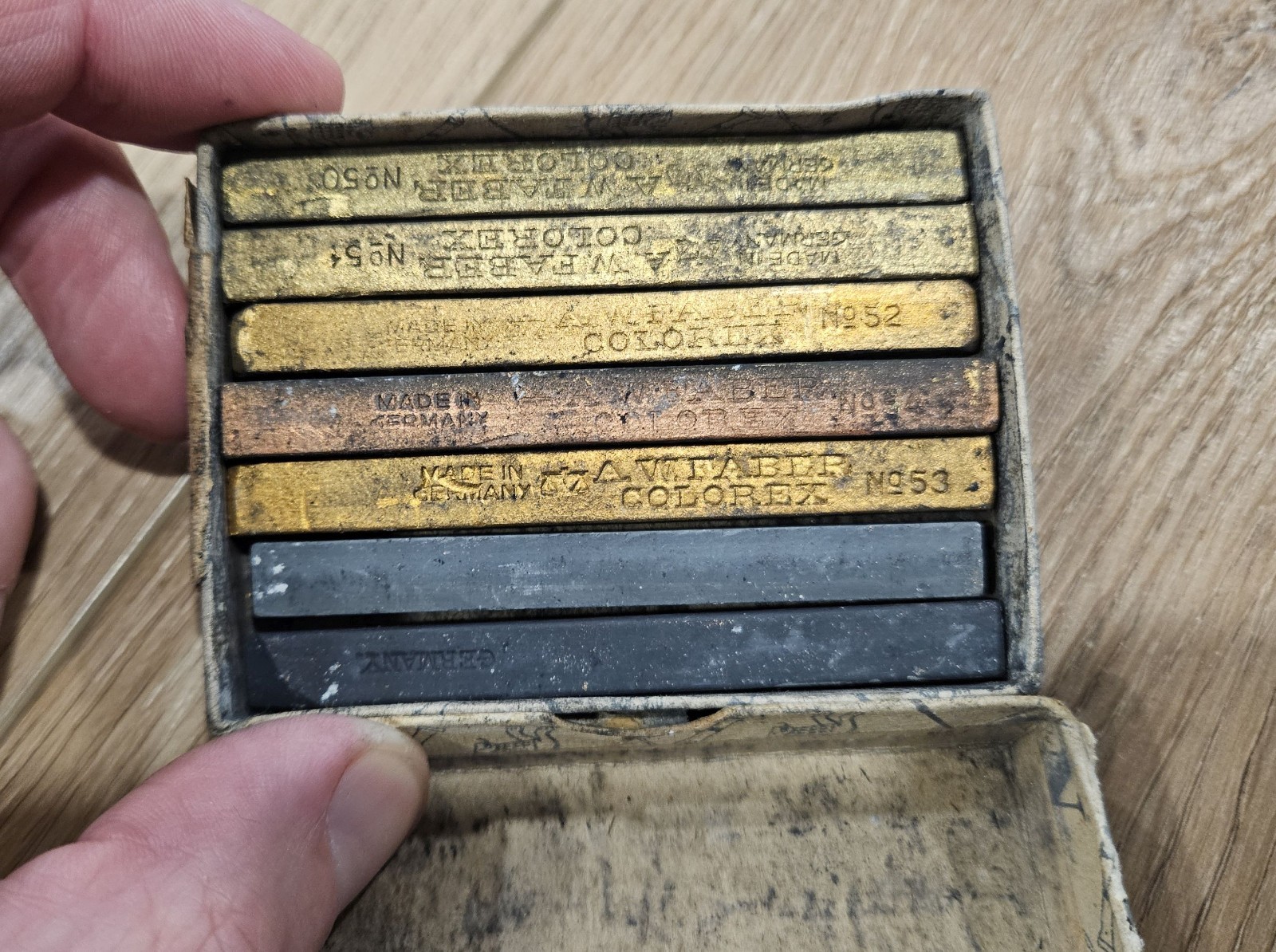 A.W. Faber Colorex Germany Drawing Sticks Chalk Metallic No. 50 51 52 53 54