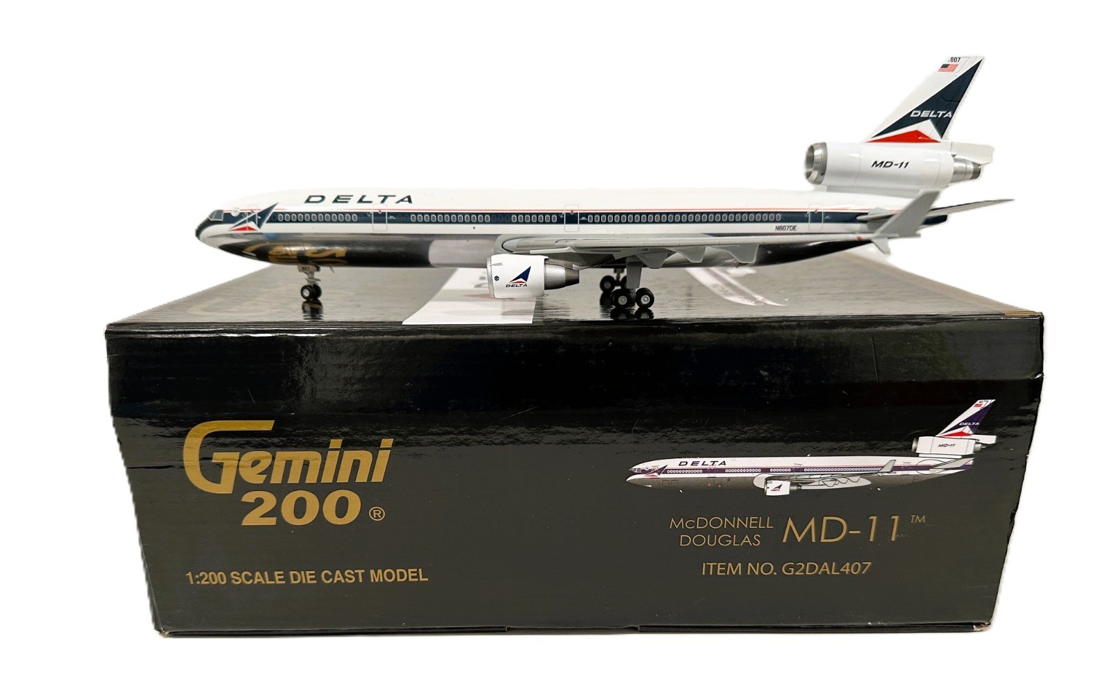 Gemini Jets G2DAL407 Delta Airlines MD-11 Widget N807DE Diecast 1/200 Model New