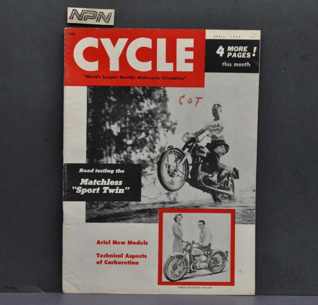 Vtg Cycle Magazine 1955 Matchless Sport Twin Ariel Harley Davidson Motorcycle